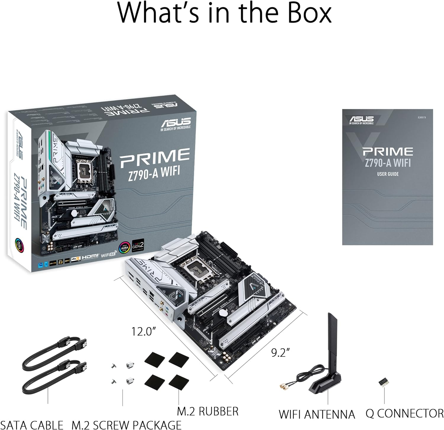 ASUS Prime Z790-A Wifi Gaming Motherboard Socket Intel LGA1700 (ATX, Pcie 5.0, DDR5 Memory, 4X M.2, Wifi 6E, HDMI, Displayport)