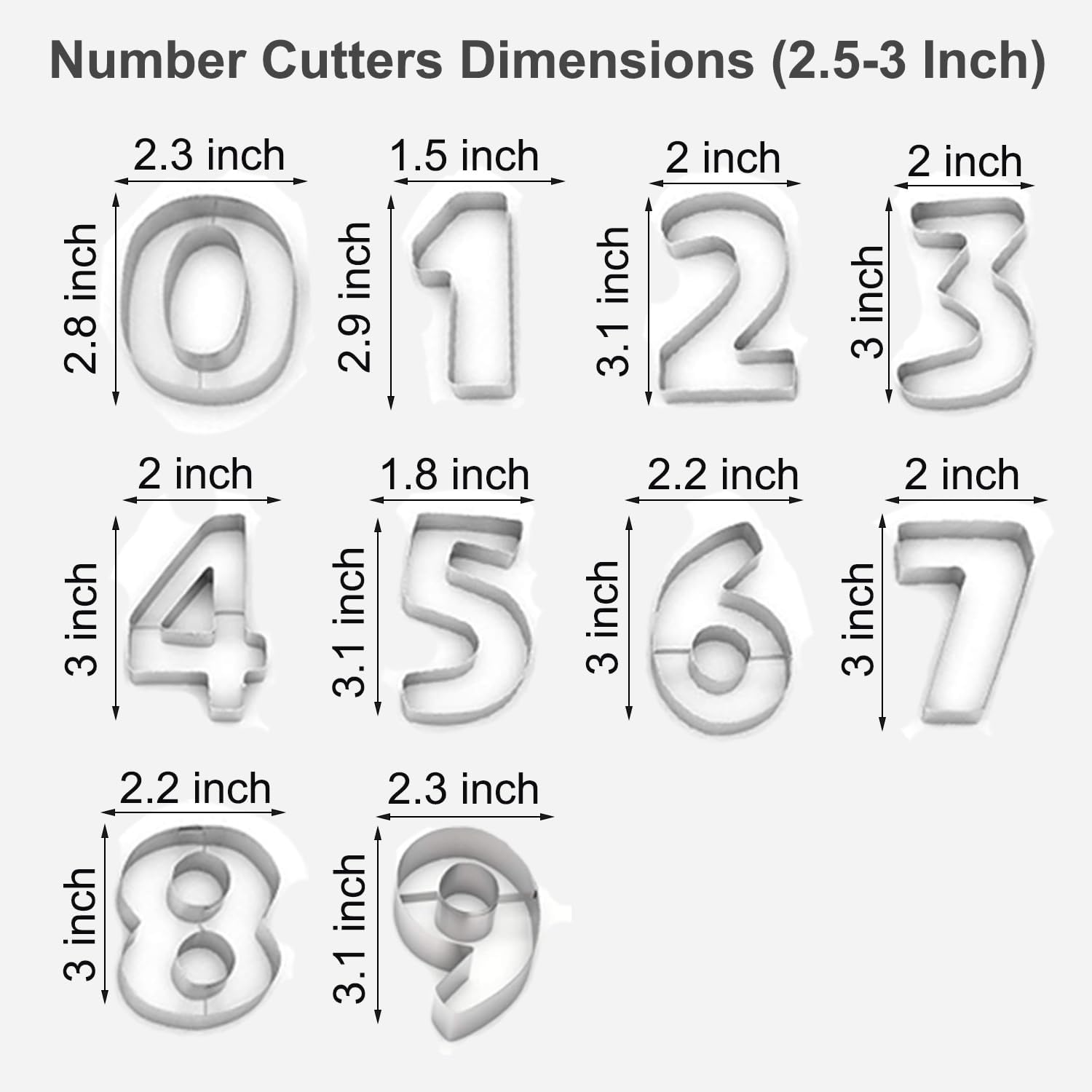 Xify&rsquo;S Alphabet & Number Cookie Cutter Set, 2.5-3 Inch Assorted Sizes, 36 Pcs Stainless Steel Fondant & Dough Molds for Party, Birthday, Christmas, Biscuit & Fruit Cutting, Includes Steel Scraper