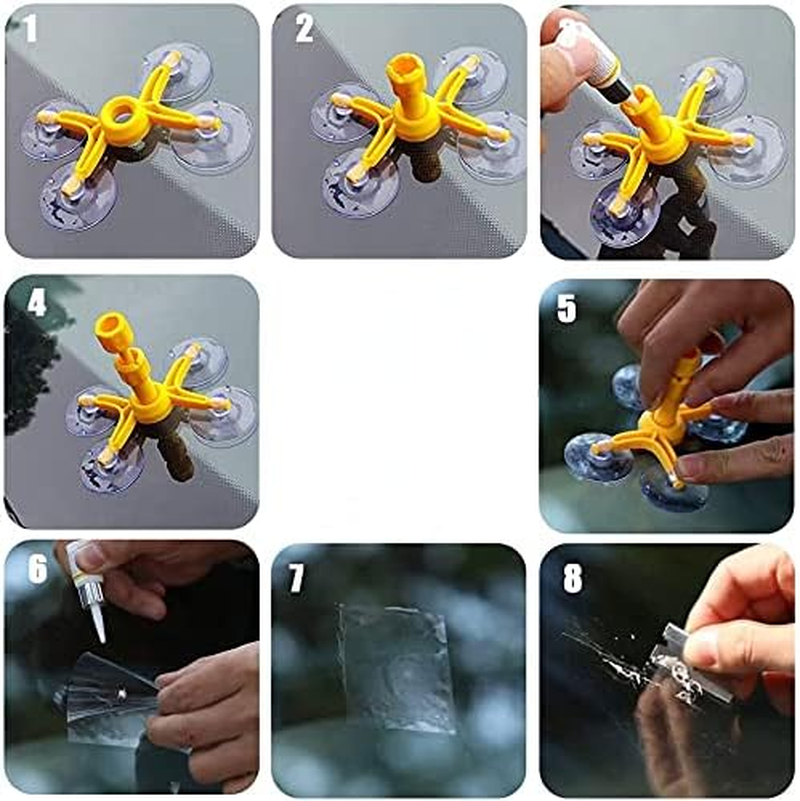 Windshield Repair Kit - Professional Windscreen Windshield Repair Tool Set, Quick Fix DIY Car Auto Kit Window Glass Scratch Repair Kits for Cracks/Scratch/Chips/Nicks/Half-Moon