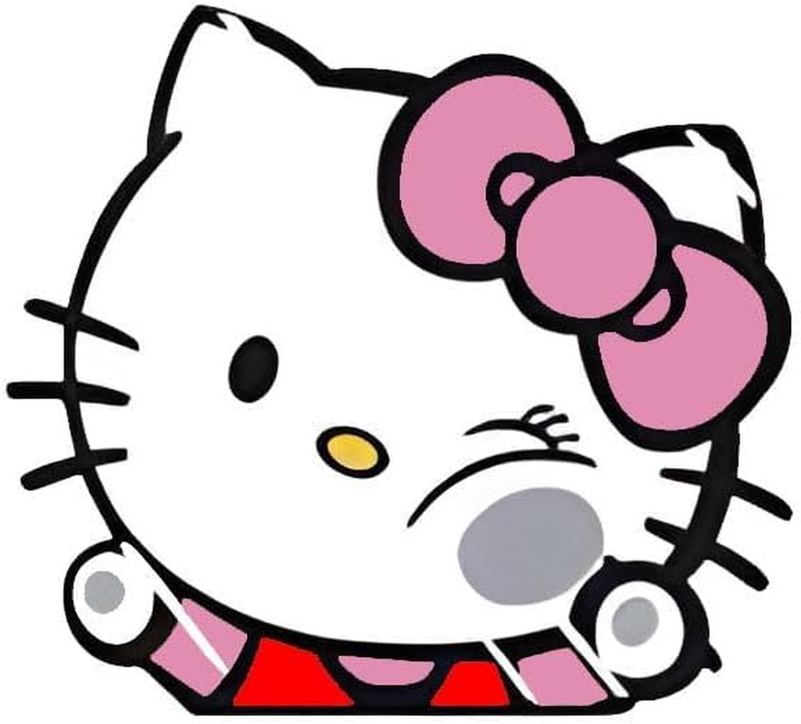 Hello Kitty Car Sticker Hitting Glass Decal Vinyl image number 2