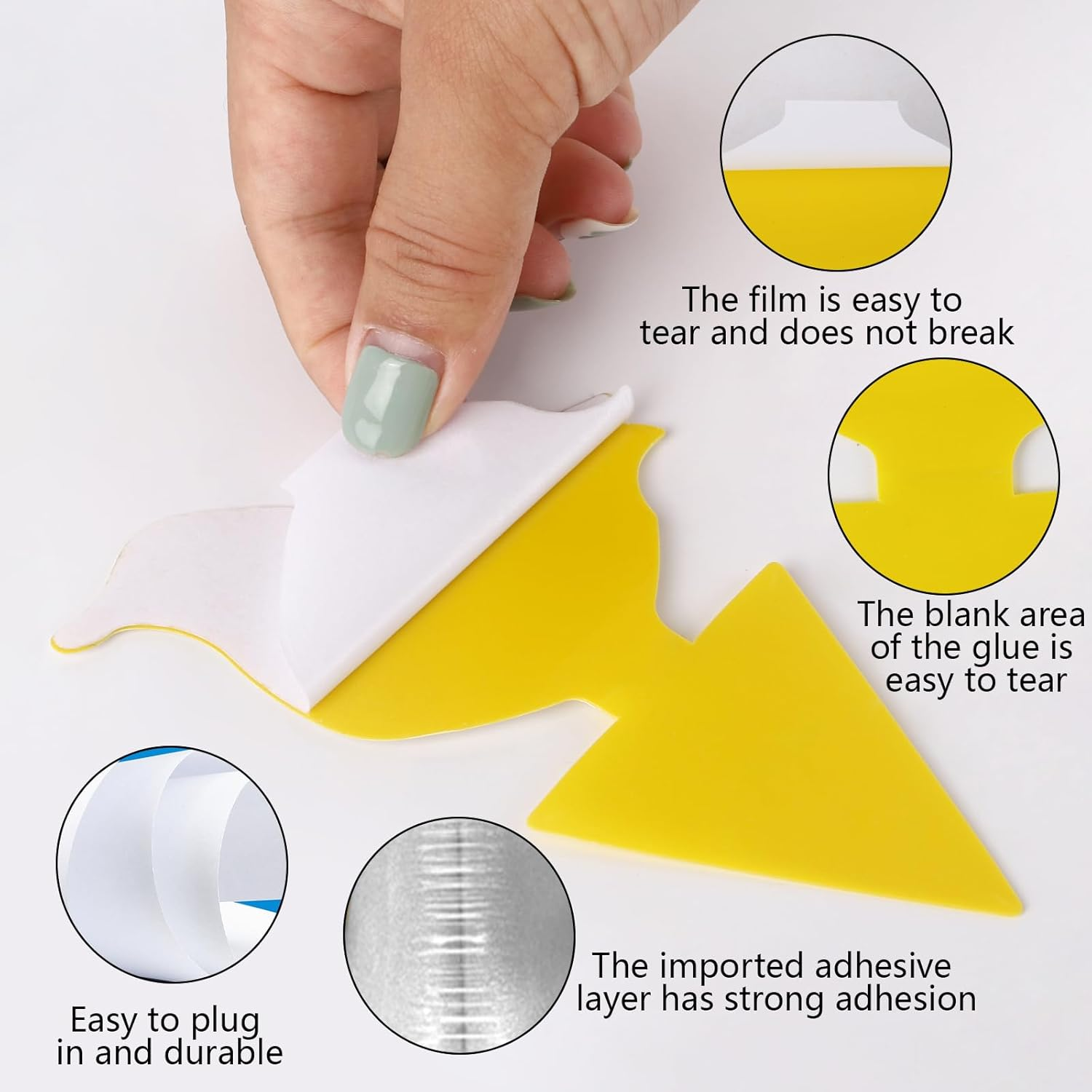 BTYMS 50 Pcs Sticky Bug Traps - Dual-Sided Glue Boards with 5 Adjustable Ground Penetrations, Fruit Fly Traps for Garden/Kitchen/Home - Indoor & Outdoor Use Protect the Plant (Yellow,Pp)