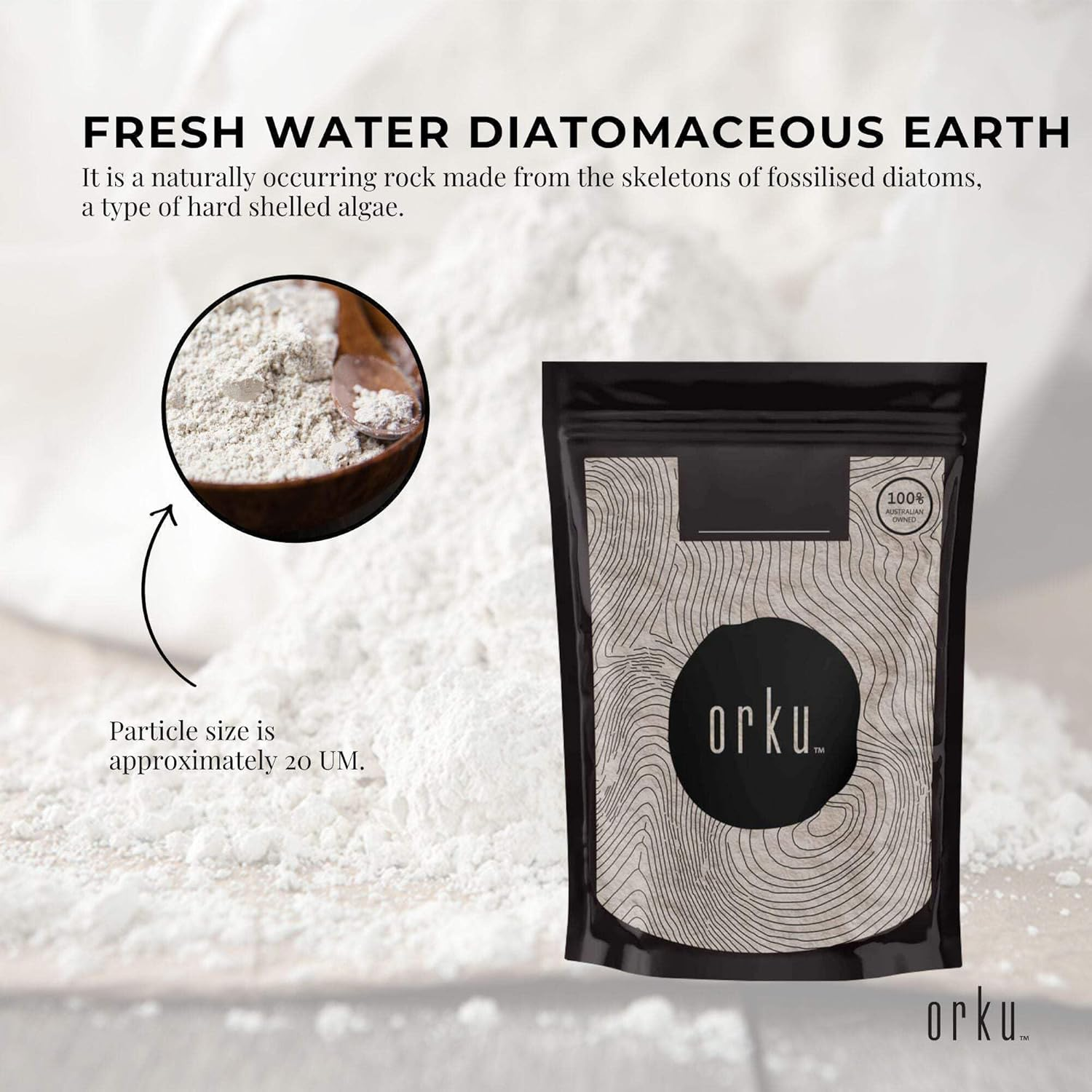 2Kg Organic Fine Diatomaceous Earth - Food Grade Fossil Shell Flour Powder image number 2