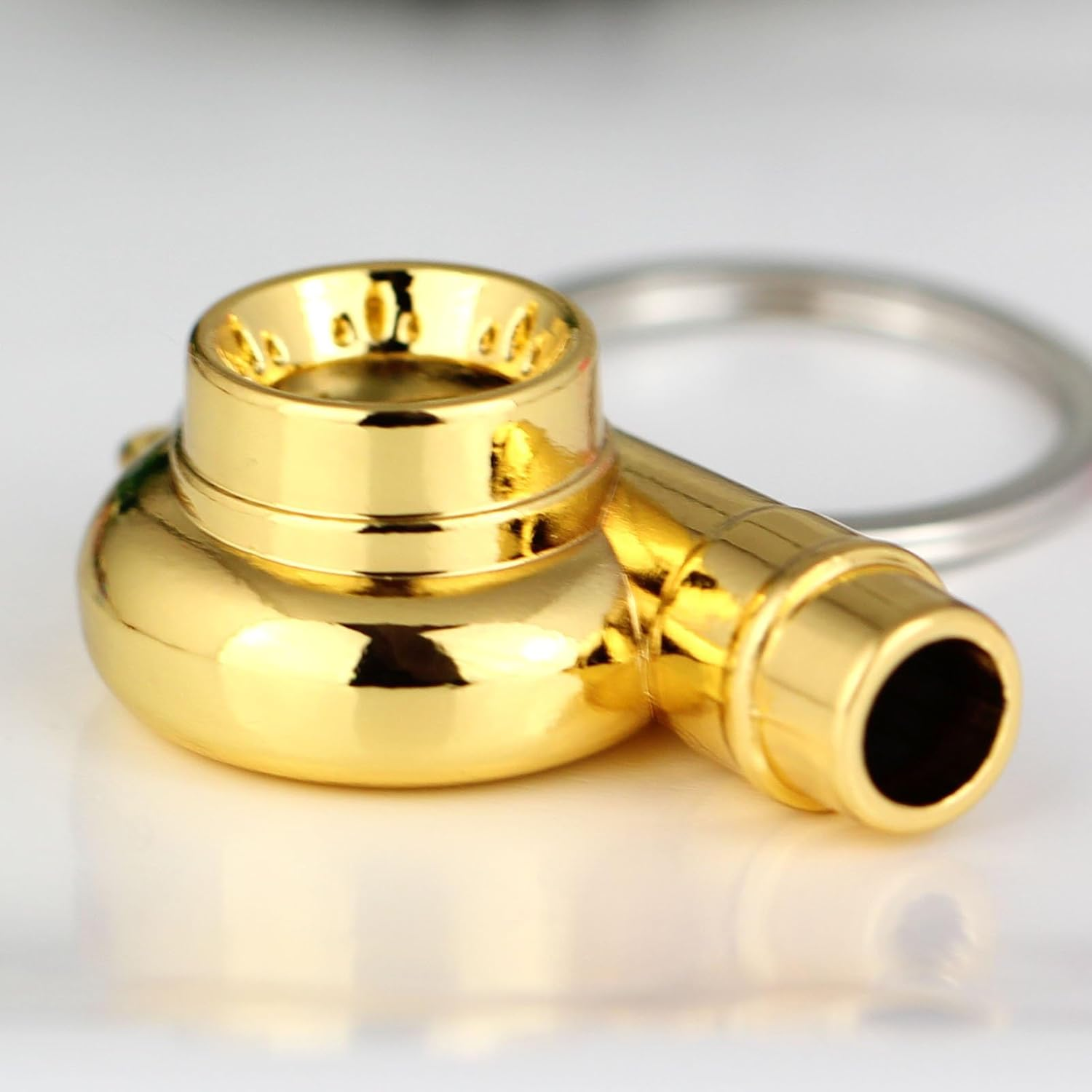 Car Turbo Keychain, Creative Metal Spinning Turbocharger Key Fob, Universal Vehicle Part Keychain Key Ring Decoration image number 5