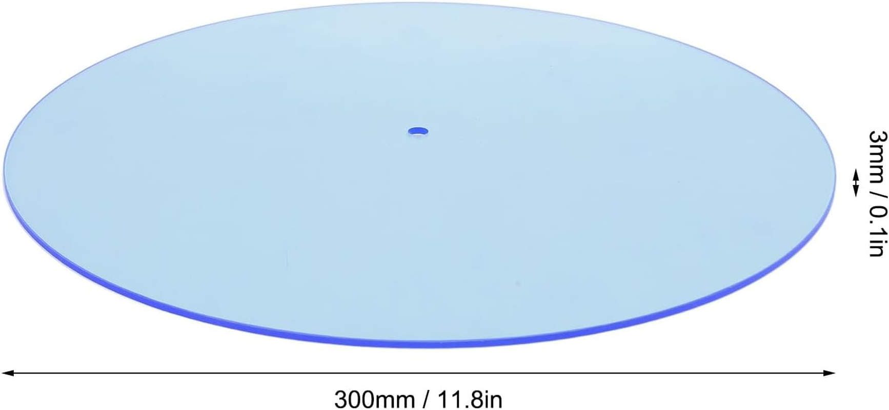 Record Player Mat, Turntable Mat Record Platter Slipmat, Acrylic Record Player Platter Slip Mats for 12 Inch Disc Acrylic Turntable Platter Mat (Light Blue) - Light Blue image number 2