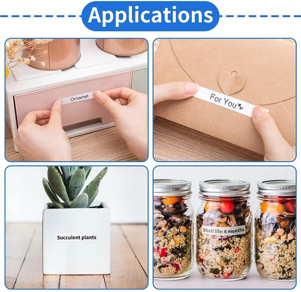 Fimax 4 Packs Tz-231 Tze-231 Label Tape Compatible for Brother P Touch Label Refills, Black on White 0.47'' X 26.2Ft (12Mm/8M),Replacement for Brother Label Maker PT-H105 PT-H107B PT-P300BT image number 3