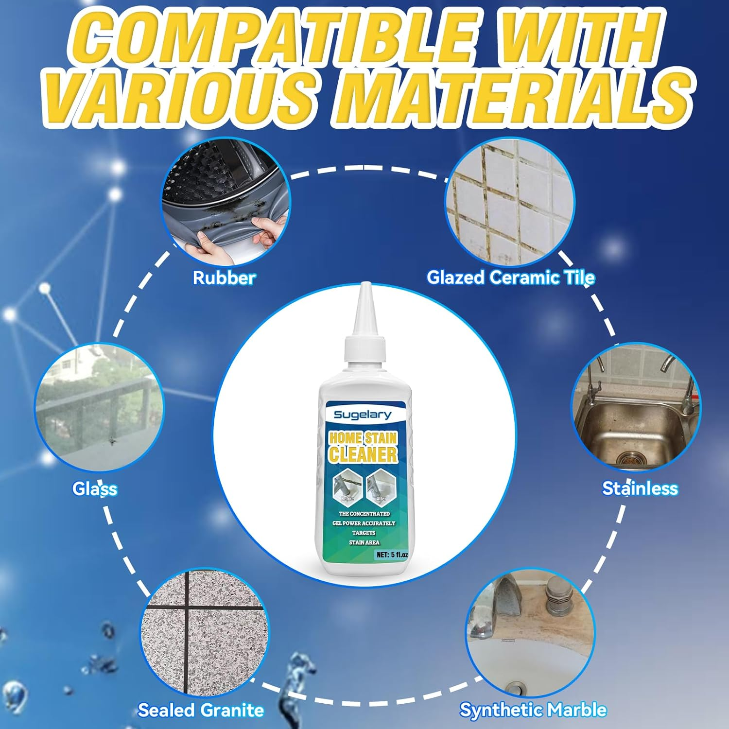 Prowithlin Mould Remover Gel, Powerful Household Washing Machine Cleaner, Black Stain Remove for Refrigerator Strips, Showers, Sink, Tile, Wall, Long-Lasting Bathroom & Grout Cleaning, 1 Pack image number 4