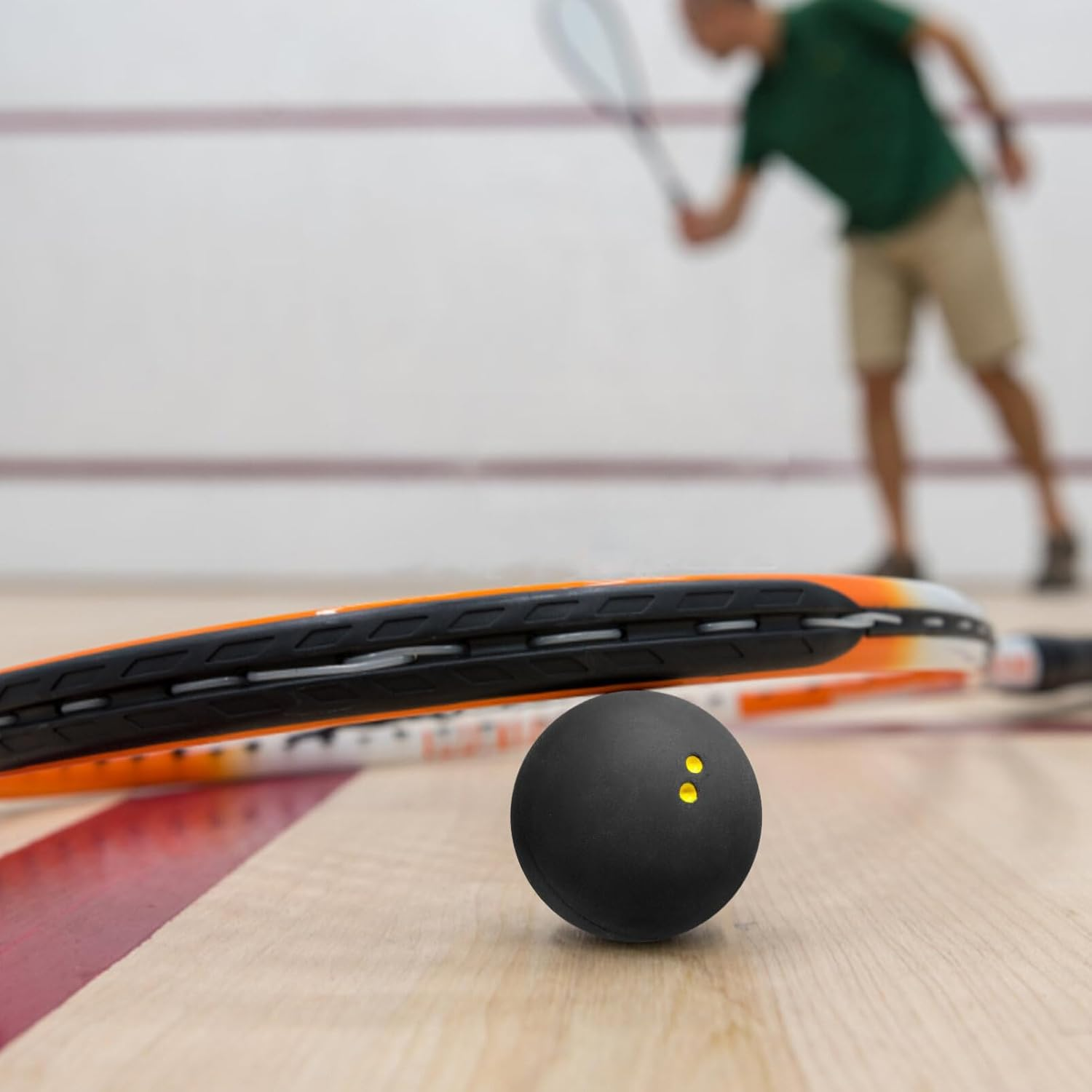 VANZACK Double Yellow Dot Squash Ball Professional Rubber Training Squash Ball for Beginner Competition Training image number 4