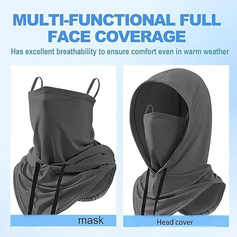 Cooling Balaclava Sun UV Protection Hood, Breathable Full Head Mask Face Cover for Men Women - Cycling Motorcycle Fishing Running Outdoor Sports Lightweight Adjustable Face Hood image number 5