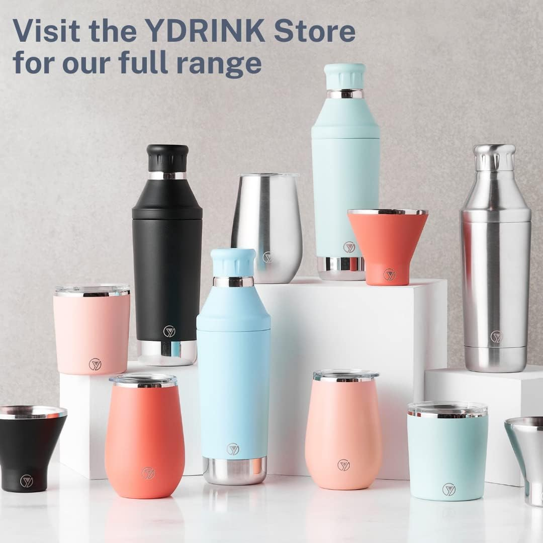 Stylish Stemless Cocktail Wine Glass Tumbler 12Oz - Double Wall Insulated Cup - Splash Proof Lid - Food Safe - Non-Corrosive Stainless Steel with Anti-Slip Powder Coating (Blush Rose Gold) image number 6