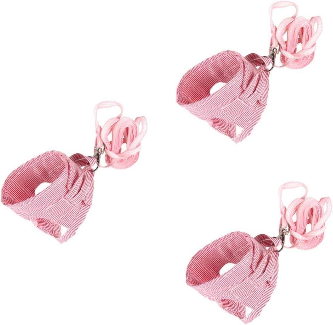 Minkissy 3Pcs Small Pet Chest Strap Leash for Hedgehog and Guinea Pig Pet Pulling Rope Harness S for Outdoor Walks and Indoor Playtime image number 6