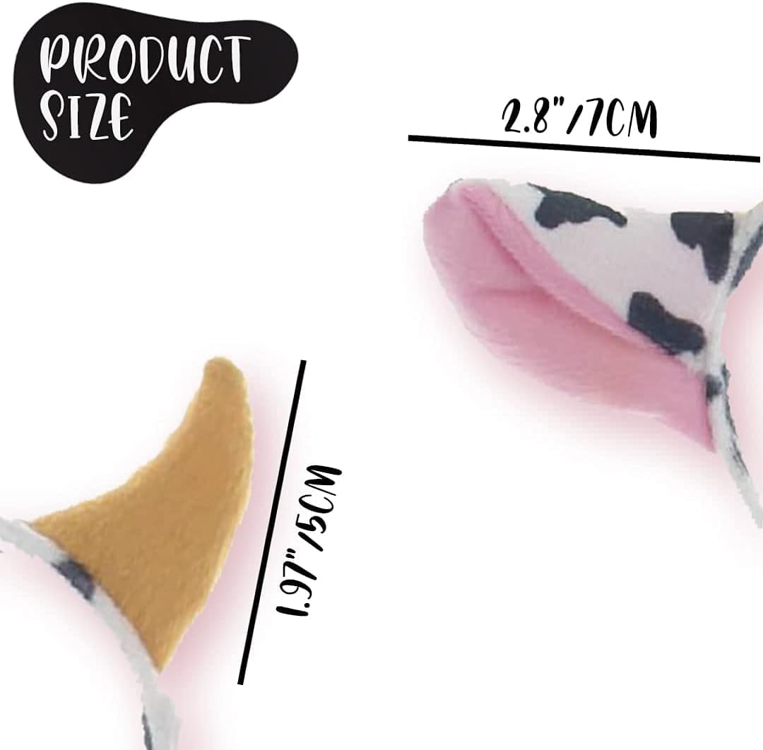 Cow Print Party Supplies - Ears Headband for Baby Shower, Birthday Decorations image number 1