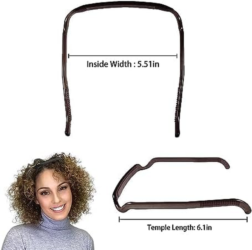 4PCS Sunglasses Shape Headband, Headband Curly Hair Headbands Sunglasses Square Headband for Women, Thick Hair Headbands for Women'Hair Invisible Hair Hoop, Sunglasses Shape Headband for Women image number 4