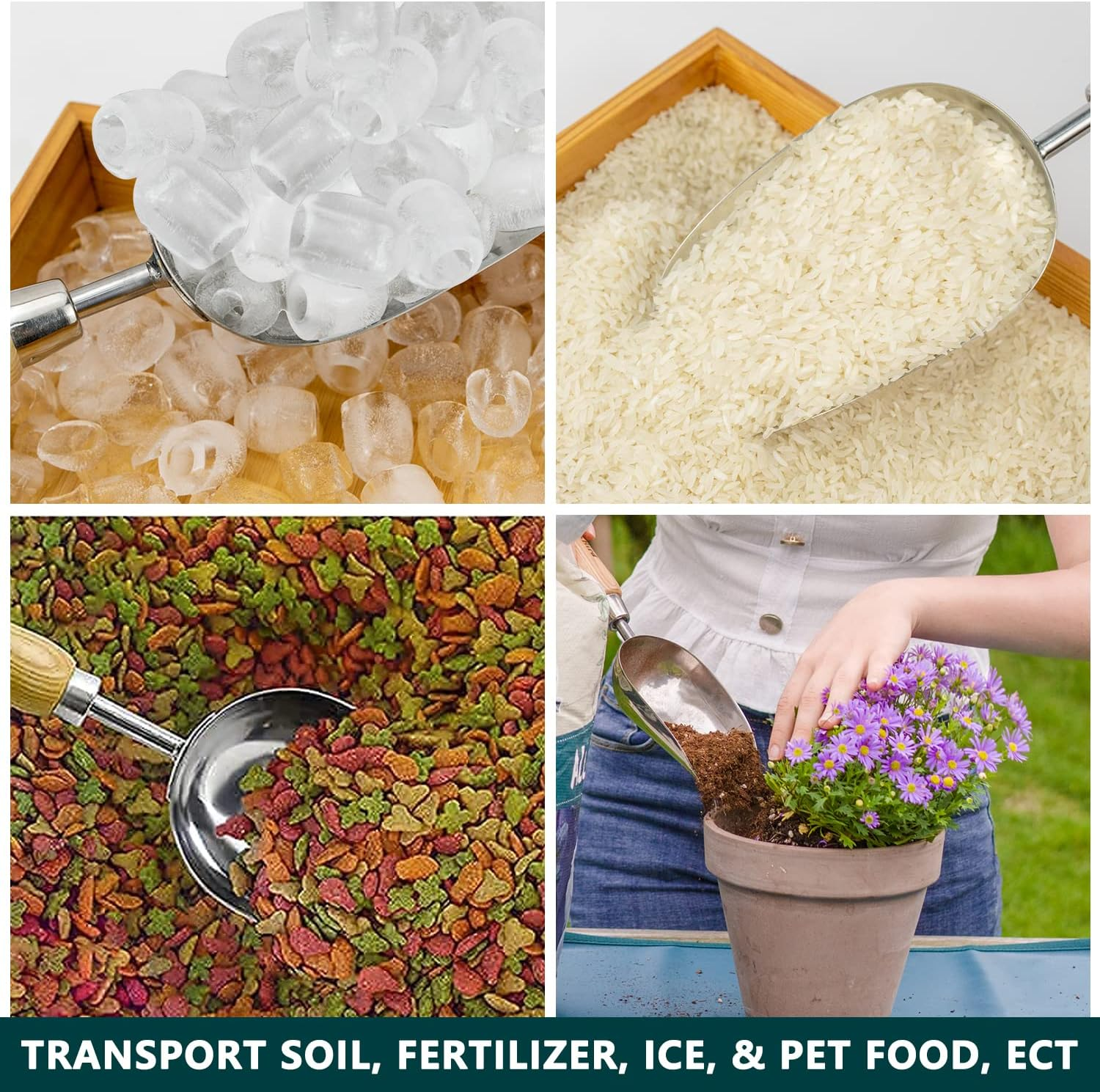 Berry&Bird Garden Loosening Shovel, Stainless Steel Hand Trowel with Wooden Handle, Multi-Purpose Gardening Shovel for Transplanting Digging Planting Cultivation image number 6