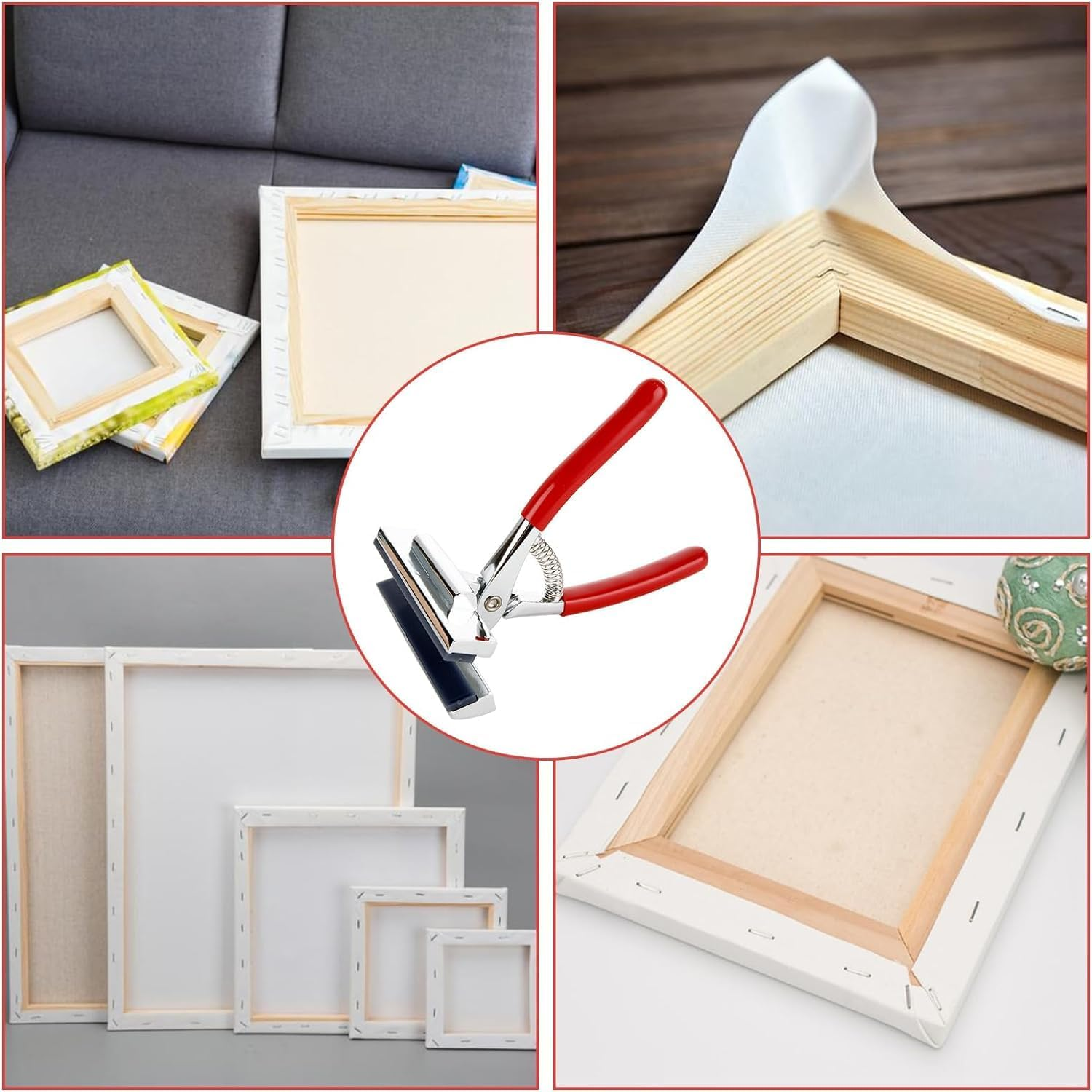 Canvas Stretcher Pliers with Staple Remover, Canvas Stretching Pliers with Spring Return Handle, Stainless Steel Canvas Stretching Pliers for Art Oil Painting Canvas image number 6