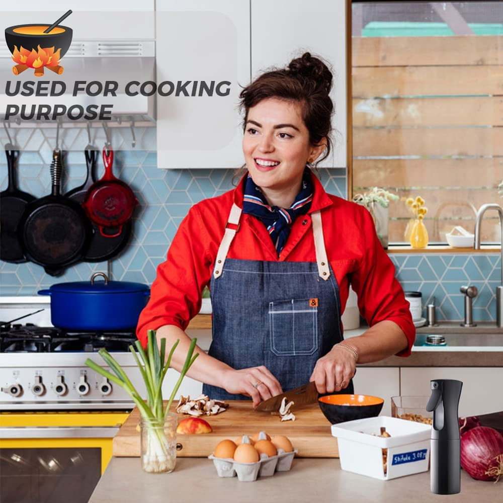 Premium Mist Spray Bottle - 10Oz/300Ml, Continuous Mister Water Spray Bottle for Long Straight & Curly Hair Styling, Plants, Ironing, Cleaning, Salon & Skin Care&hellip; (Black) image number 2