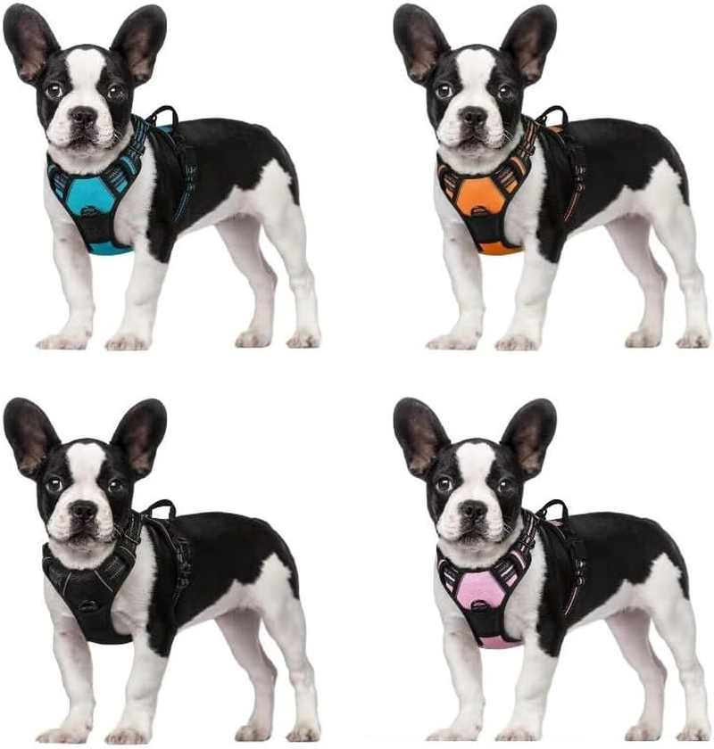 Dog Harness, No Pull Dog Harness and Lead Set for Small Medium Large Dogs No Choke Reflective Dog Harness with Front Clip Adjustable Soft Padded with (Black, Large) image number 2