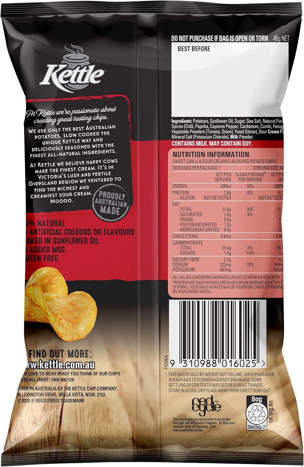 Kettle Sweet Chilli & Sour Cream, 18 X 45G image number 1