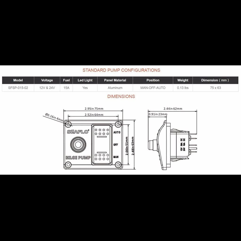 For Rocker Panel Bilge Pump Switch with Built In image number 4