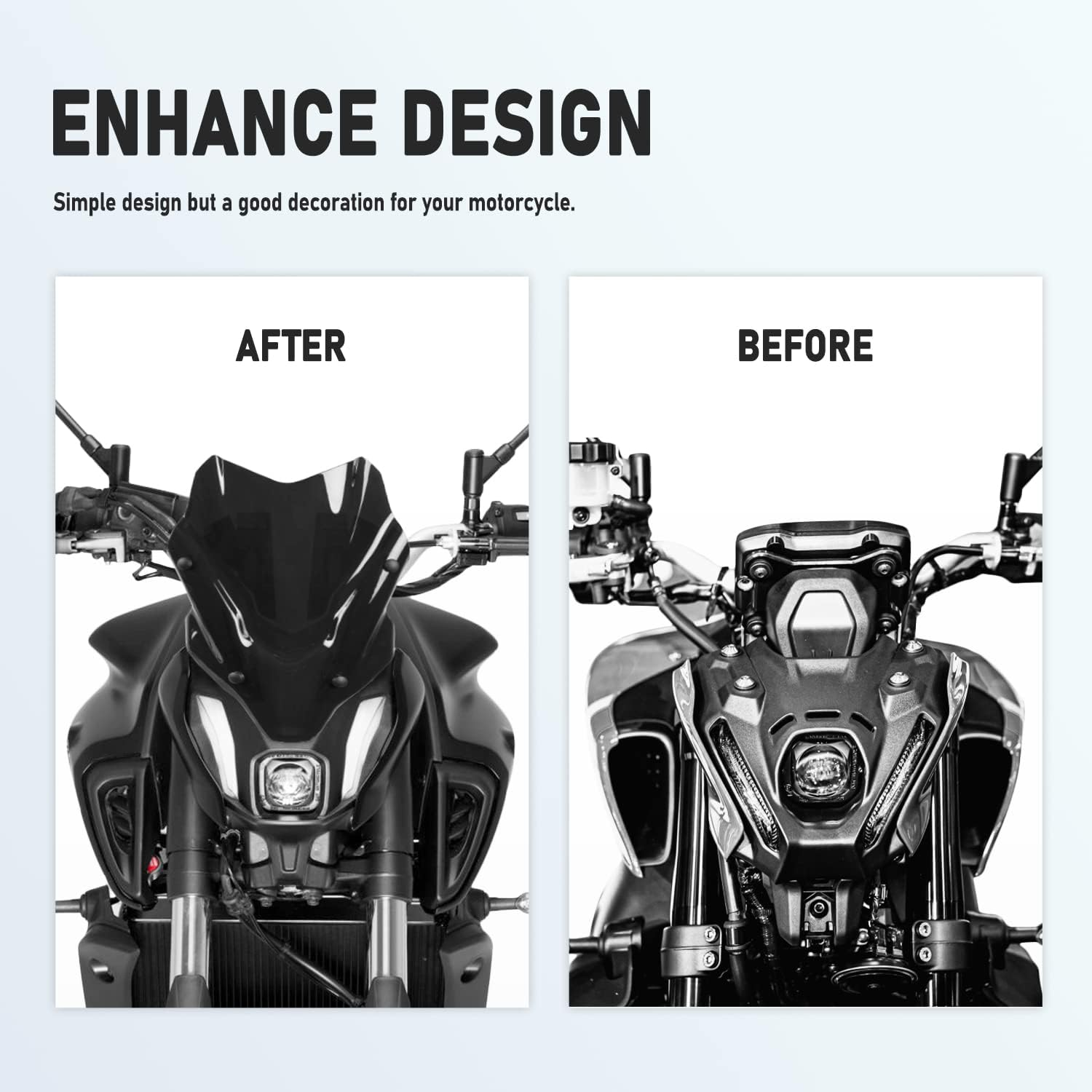 Motorcycle Touring Windshield Windscreen Fairing Wind Deflector MT07 FZ07 Screen Shield Visor Protector W/Bracket Compatible with Ya-Maha MT FZ 07 MT-07 FZ-07 2021-2024(Light Smoke) image number 1