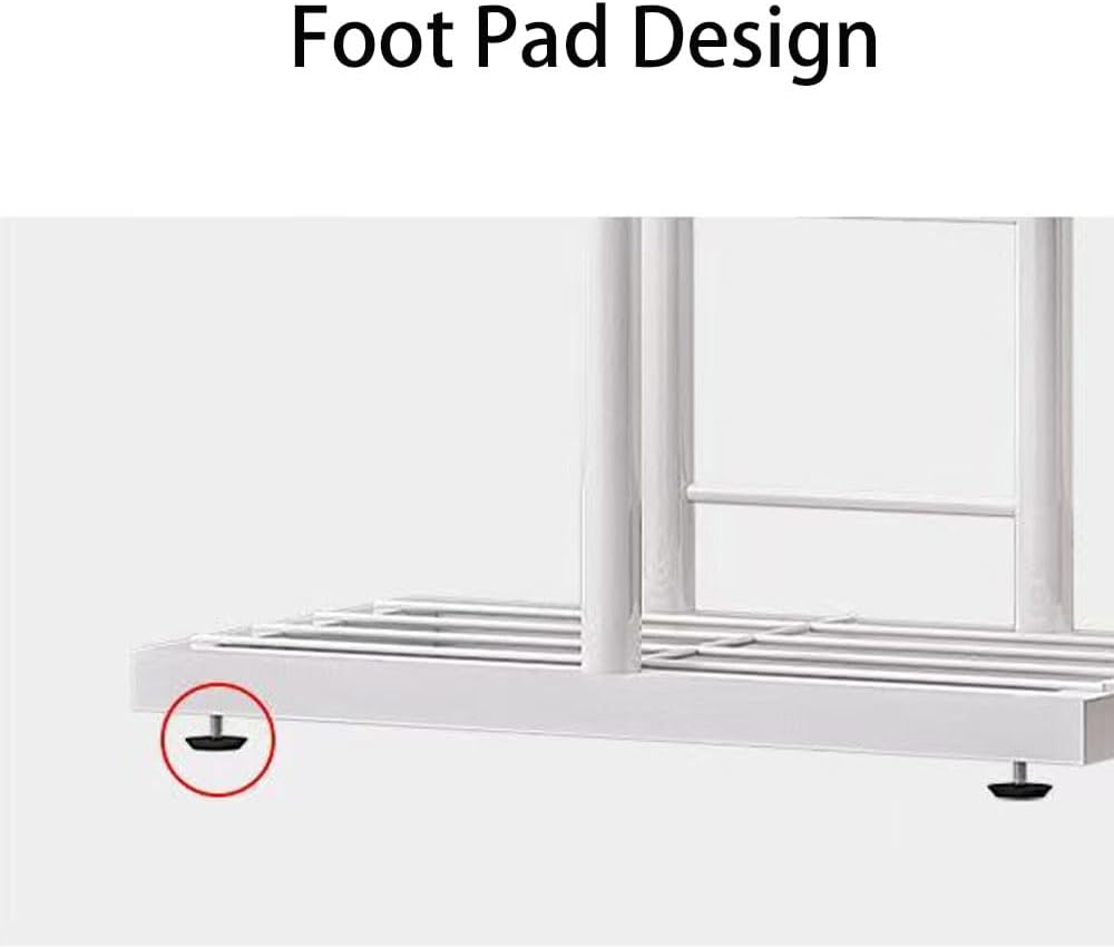 Hbluefat 4 Tier Metal Plant Stand Rack, 5 Potted Multiple Flower Pot Holder Shelf, Indoor&Outdoor Planter Display Shelves for Patio Garden, Living Room, Corner Balcony and Bedroom (White) - Black image number 6