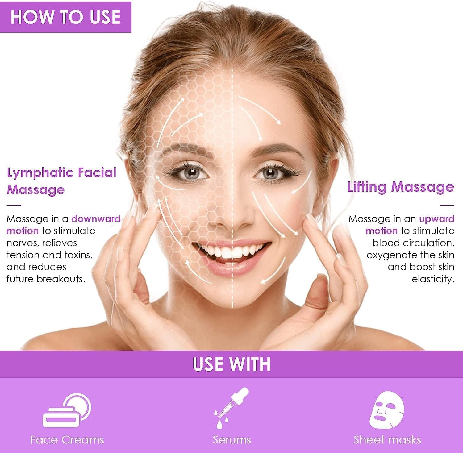 Ice Globes for Face - 2PCS Unbreakable Ice Roller for Face & Eyes, Skin Tightening & Anti-Aging&ndash;Perfect Ice Globes for Reduction of Puffiness & Wrinkles of Face, Neck & Eyes, Glitter Purple image number 2