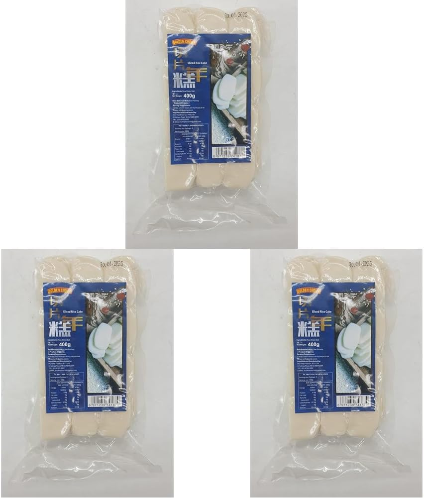Golden Choice Sliced Rice Cake | Korean and Asian Snack for Tteokbokki, Hot Pot, Soups and Desserts | Perfect for Pudding, Crackers or Japanese and Thai Food Recipes | Freshly Milled Rice | 400 G image number 1