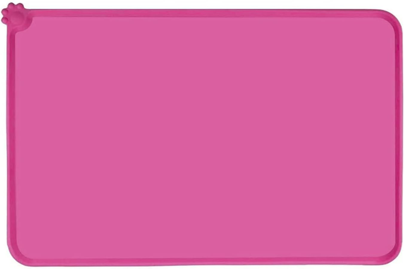 EZONEDEAL Dog Food Mat, Silicone Cat Food Mat, Non Slip Waterproof Pet Feeding Mat Food Container Placemat Pet Food Mat for Small Animals Cat Mat - Dog Bowl Mat (48X30Cm, Black)