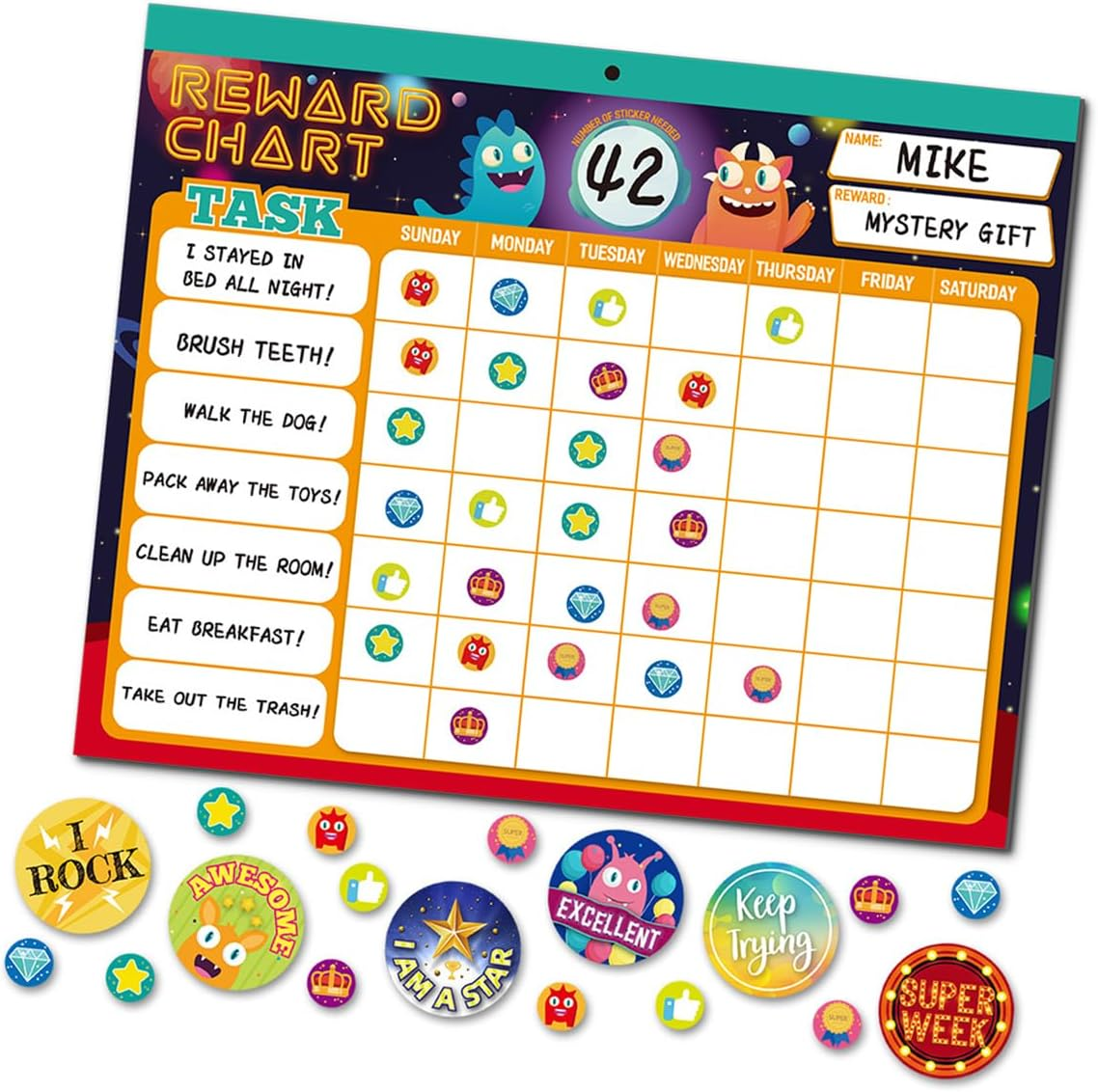 Behavior Reward Chart System, with 26 Chore Charts & 2280 Stickers - Motivate Responsibility & Good Habits image number 4