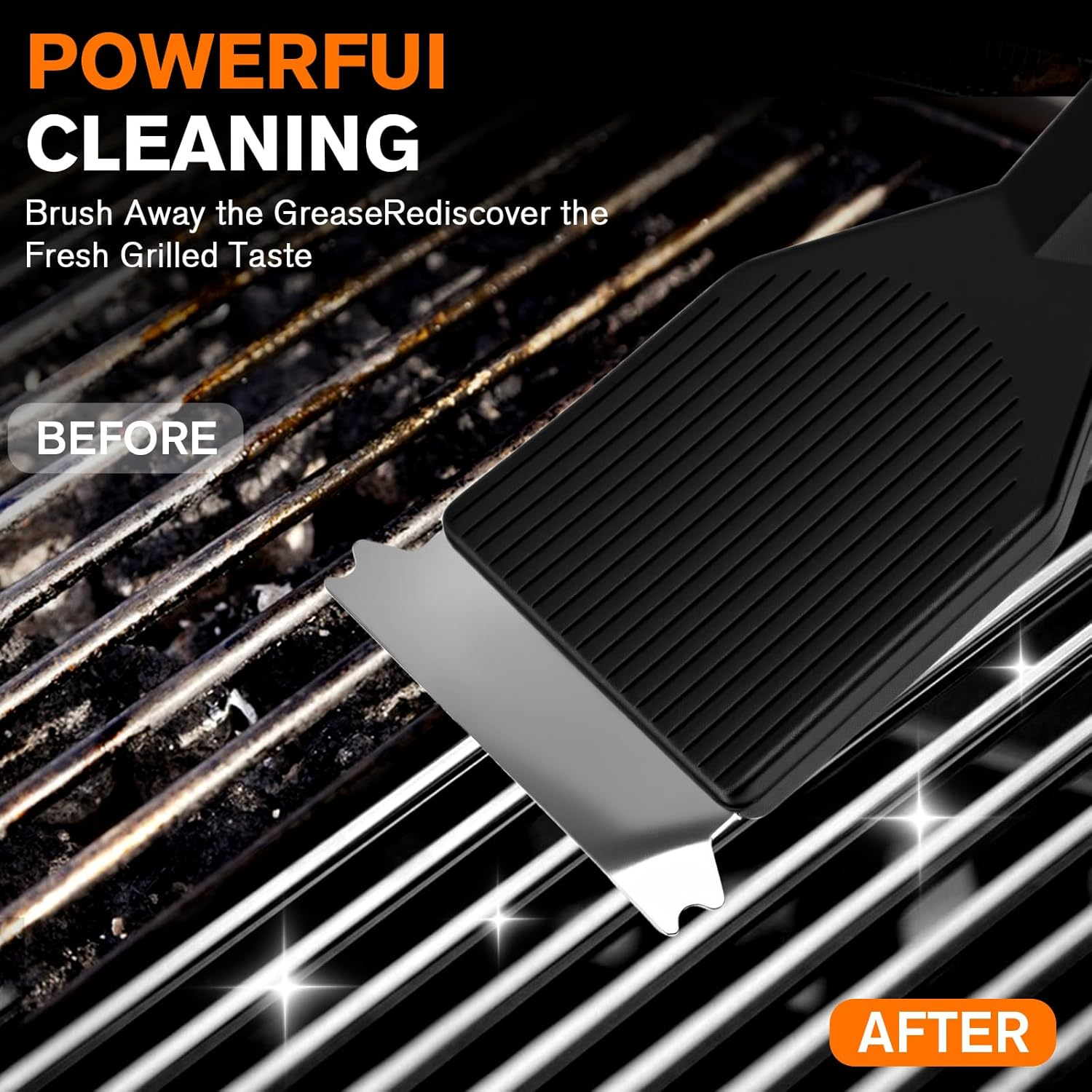 Electric BBQ Grill Cleaner Brush with Scraper, 3-Speed Power Scrubbing with 180&deg; Adjustable Head, Rechargeable and Replaceable Brush Heads for Outdoor Grills Cleaning, Max 400RPM image number 5