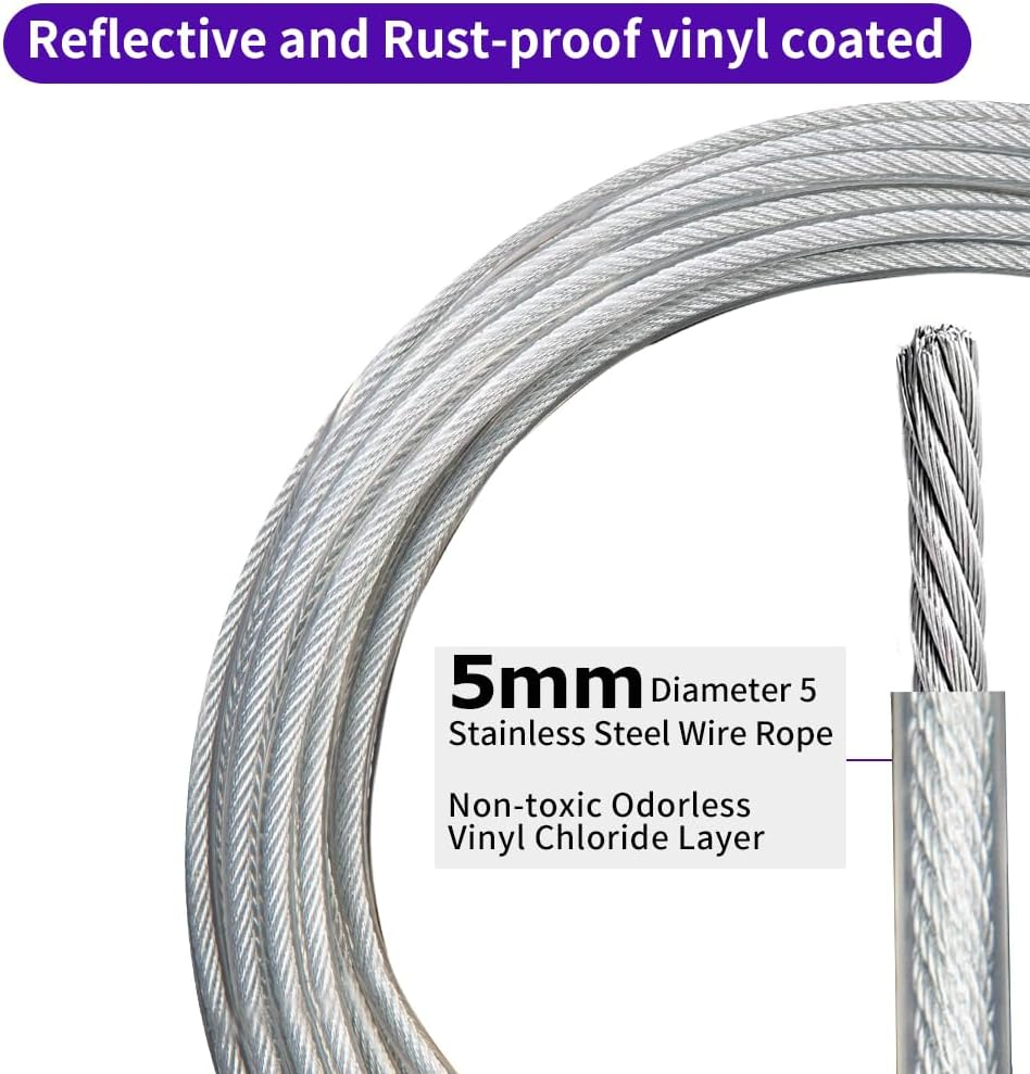 10Ft Tie Out Cable for Dogs up to 350LBS - Rust Proof Training Cable for Yard and Camping image number 5