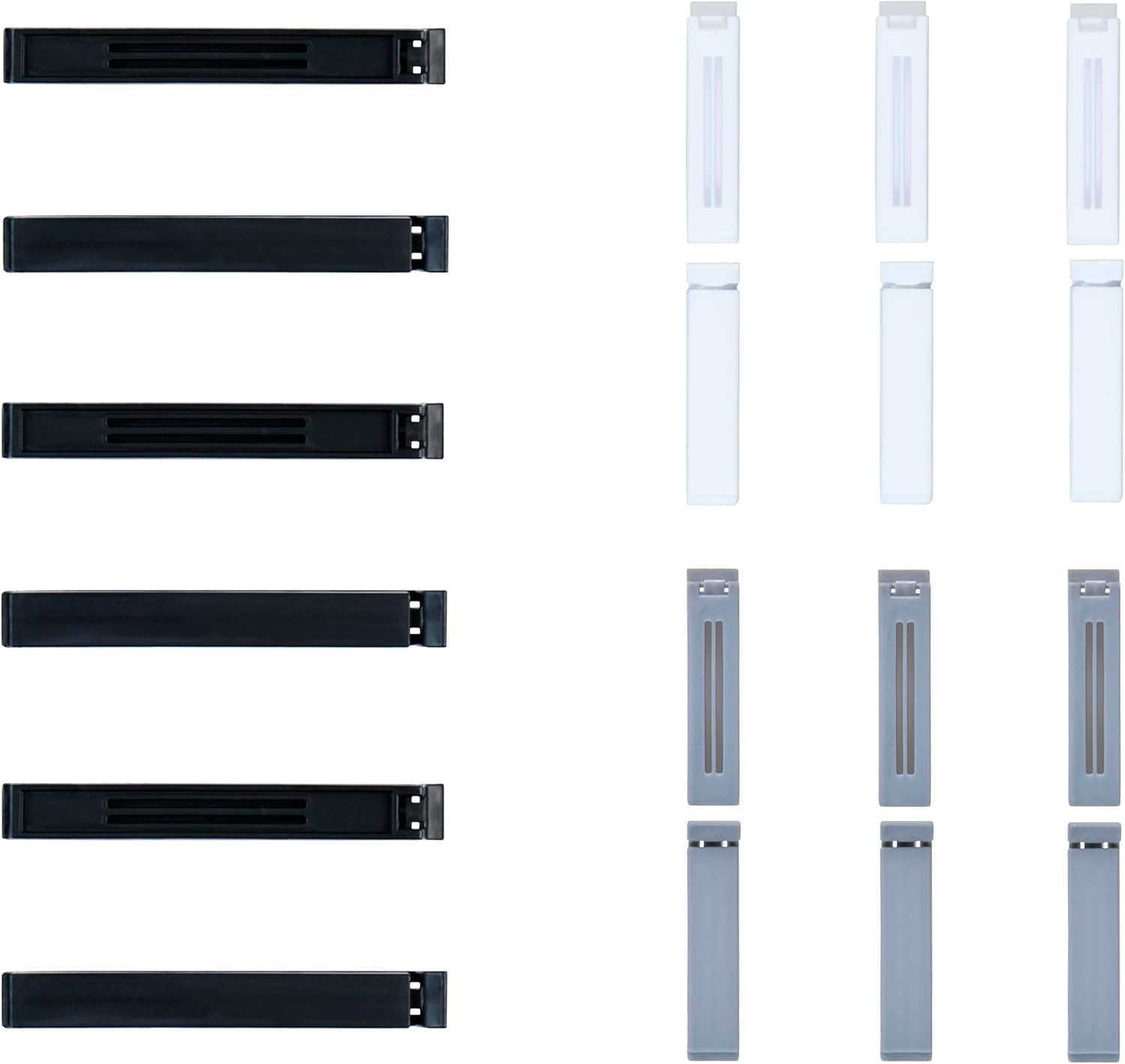 Food Storage Bag Clips 18 Pieces Plastic Sealing Bag Clips in 2 Sizes & 3 Colours Reusable Food Bag Clips Classic Colour Plastic Bag Sealing Clips. image number 2