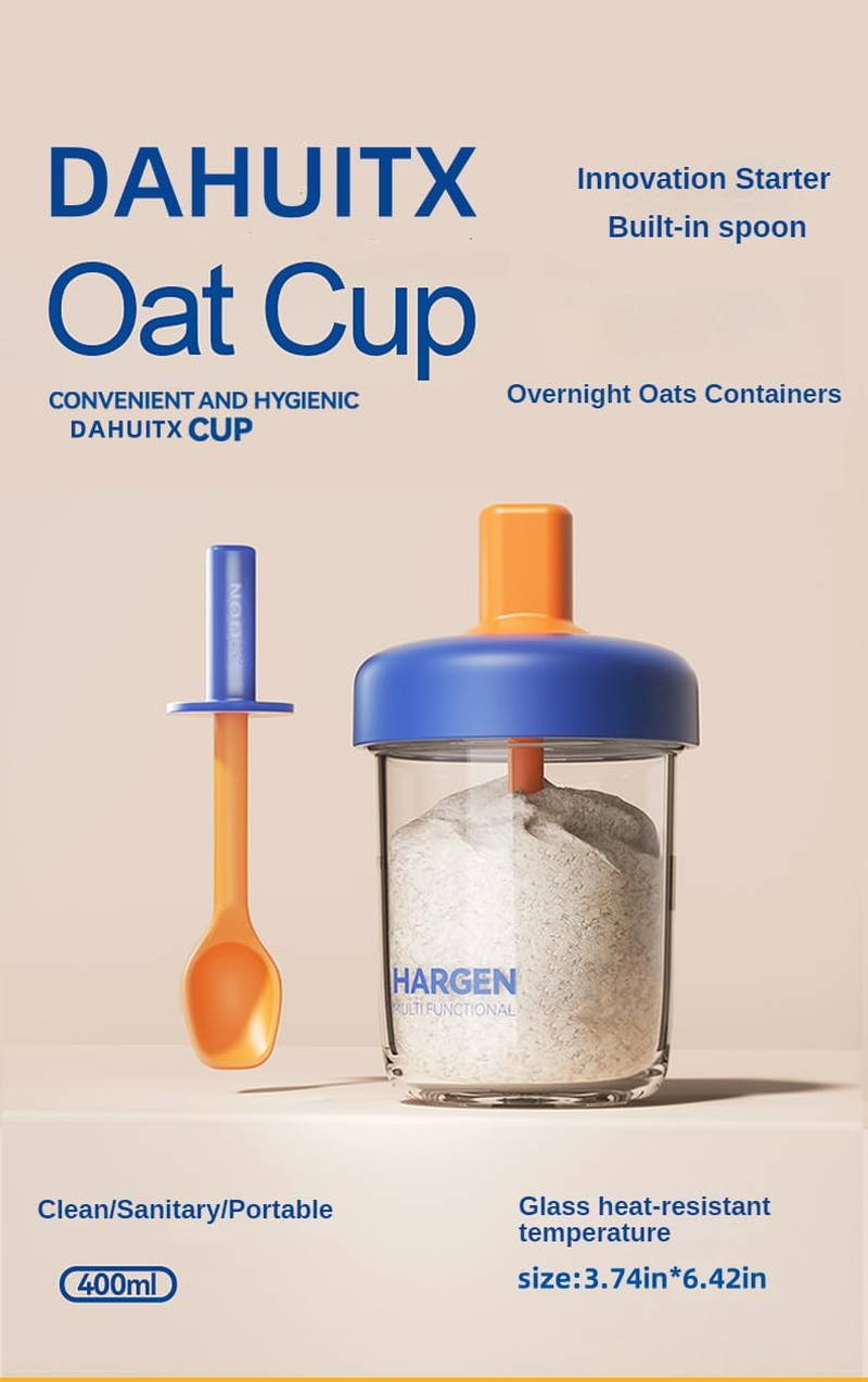 2 Pack Overnight Oats Containers with Lids and Spoons, 13.5 Oz Breakfast Yogurt Cup to Go, for Milk, Cereal, Oatmeal (Pink+Pink) image number 6