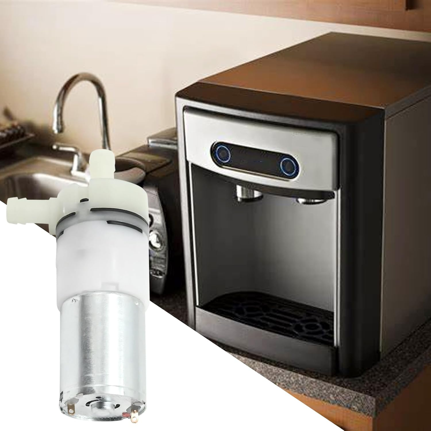 VIKKSAER 12 V DC Micro Diaphragm Fresh Water Pump, 1.3 LPM Water Flow Self Priming Pump for Coffee Machine, Water Dispenser, Ice Maker image number 5