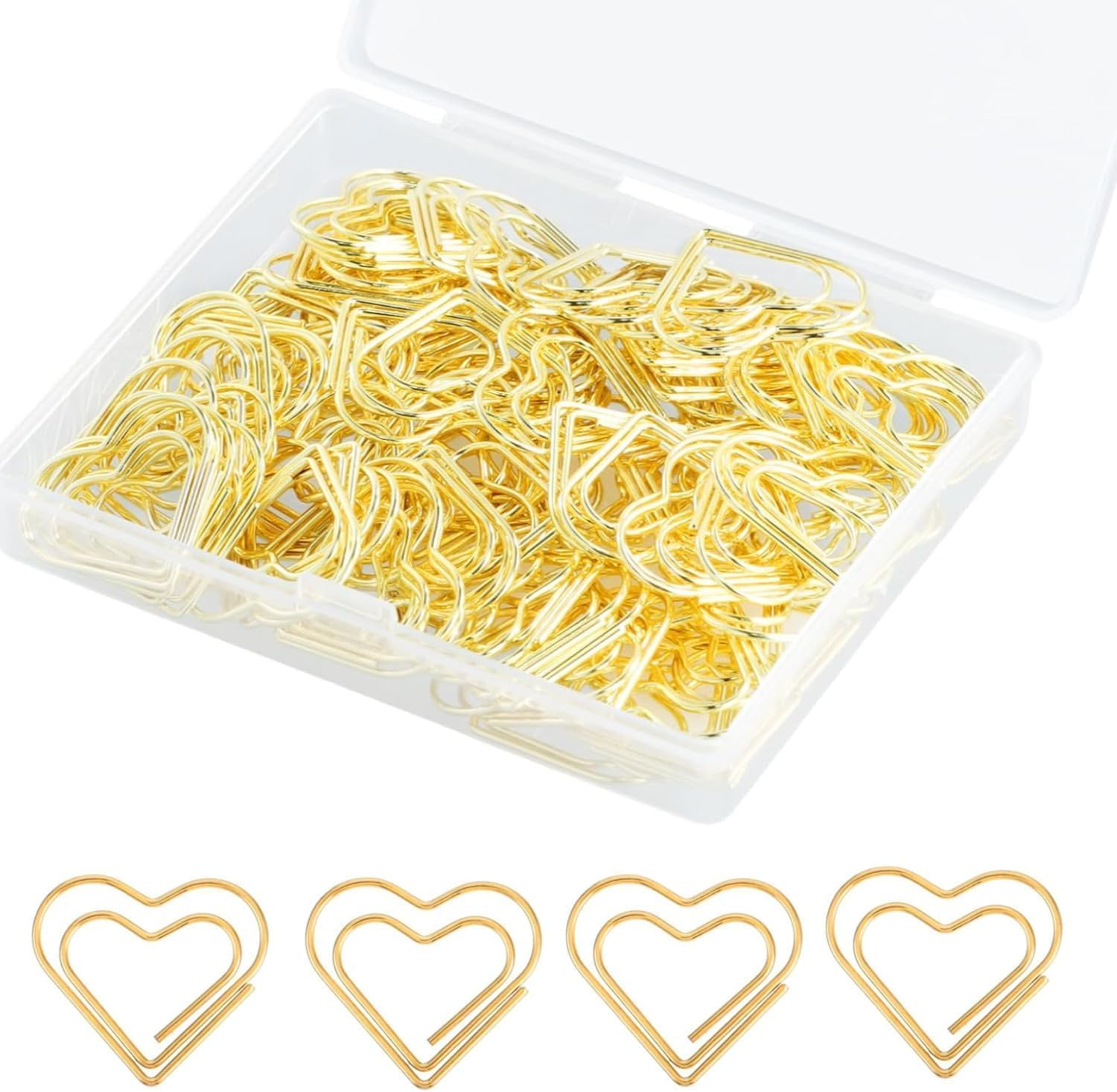 100Pcs Mini Gold Heart Paper Clips,Small Cute Love Shaped Paper Clips,Love Heart Shaped Small Paper Clips,Heart Paper Clips Gold Paper Clips Gold Heart Paper Clips Small Paper Clips Heart Paper Clips image number 3