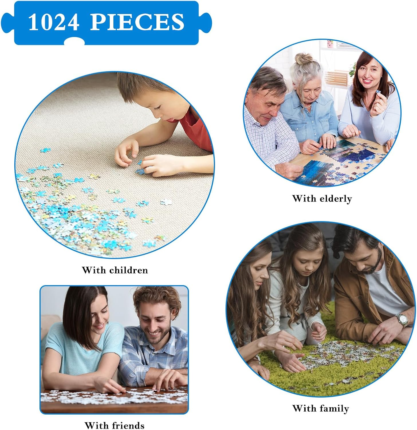 HUADADA Jigsaw Puzzles for Adults 1024 Pieces Jigsaw Puzzle for Adults Interesting Toys Brain Teaser Jigsaw Puzzles Birthday Graduation Gifts, Impossible Puzzle, Challenging Game - Colorful Peacock image number 1