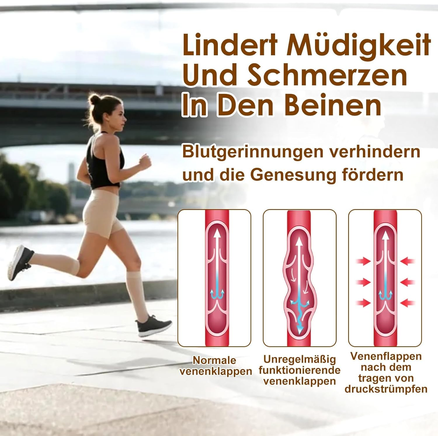 20-30 Mmhg Open Toe Compression Socks for Women & Men ,Best Graduated Medical Support (Class 2) for Running, Travel, Flight, Pregnancy &ndash; Relieve Swelling, Varicose Veins, Edema & Thrombosis (1 Pair) image number 1