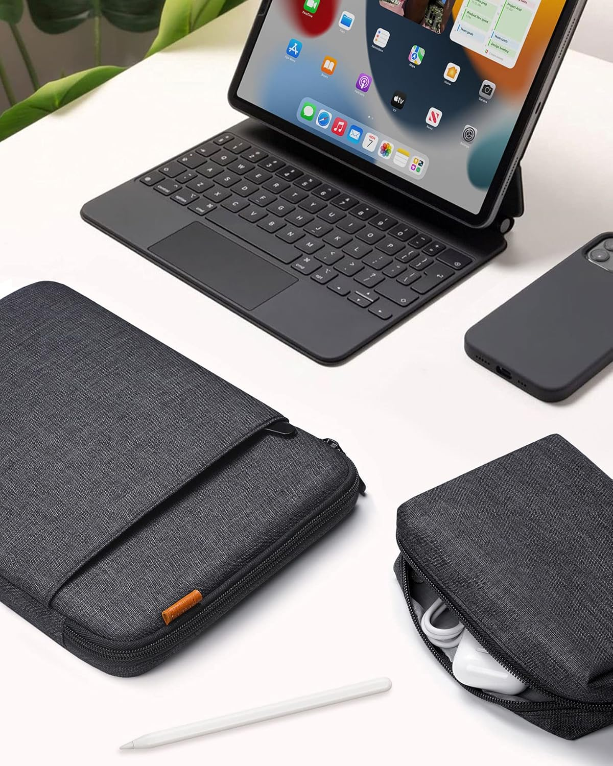 Inateck 360&deg; Protection 13.3" Laptop Bag Sleeve Case Compatible with 14.2 Macbook M3/M2/M1 Pro/Max A2992/A2918/A2779/A2442 2023-2021, 13 Macbook Air 2012-2017, 13 Macbook Pro 2012-2015 - Black Grey image number 4