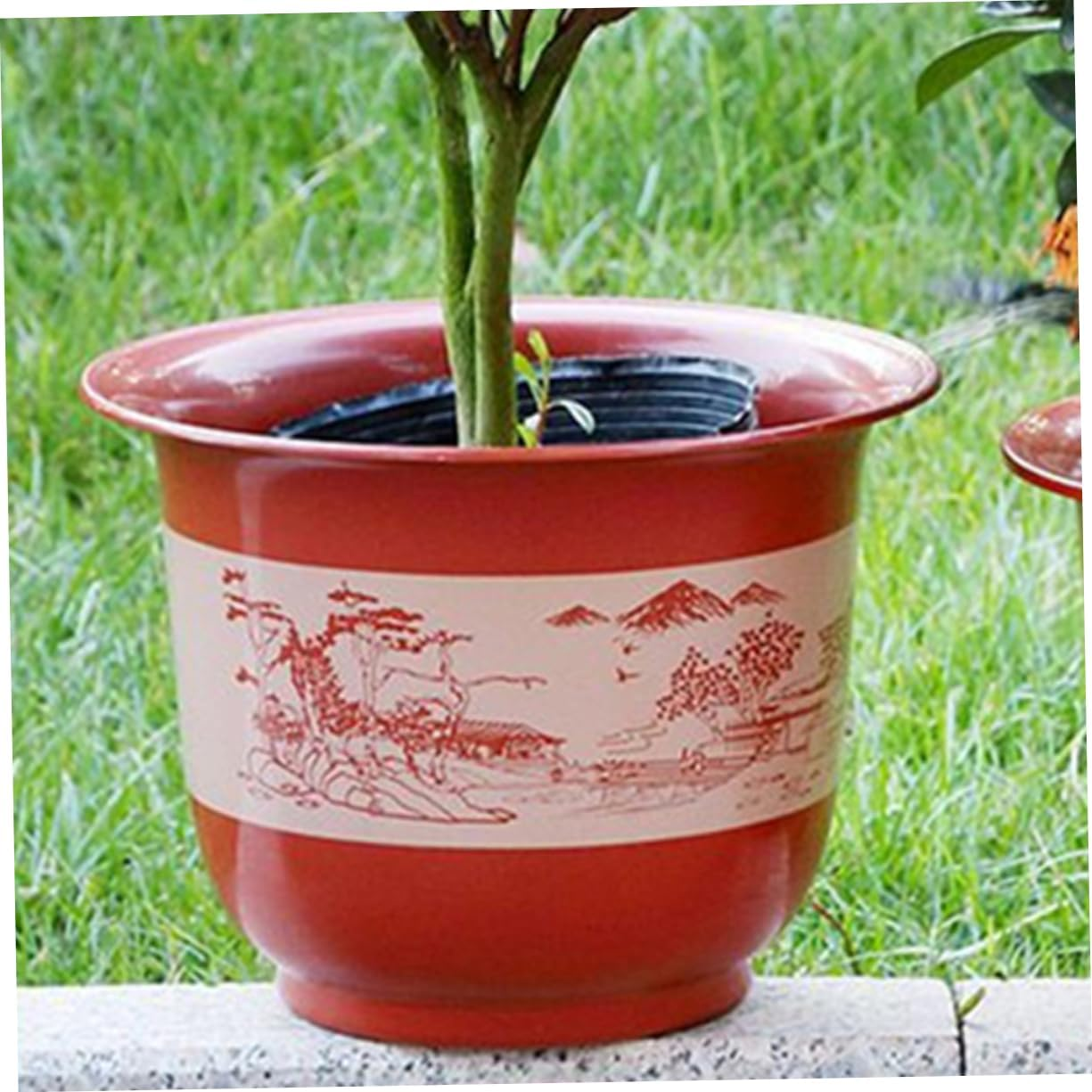 Yardenfun 6Pcs Vintage Landscape Planter Pot Multi-Functional Gardening Container for Use Drainage for Flower Seedlings image number 1
