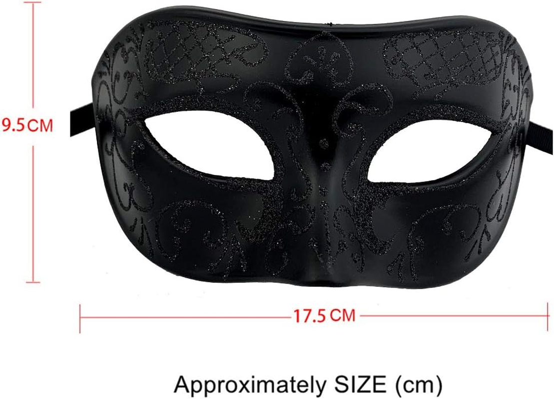 Couples Pair Mardi Gras Venetian Masquerade Masks Set Party Costume Accessory image number 5