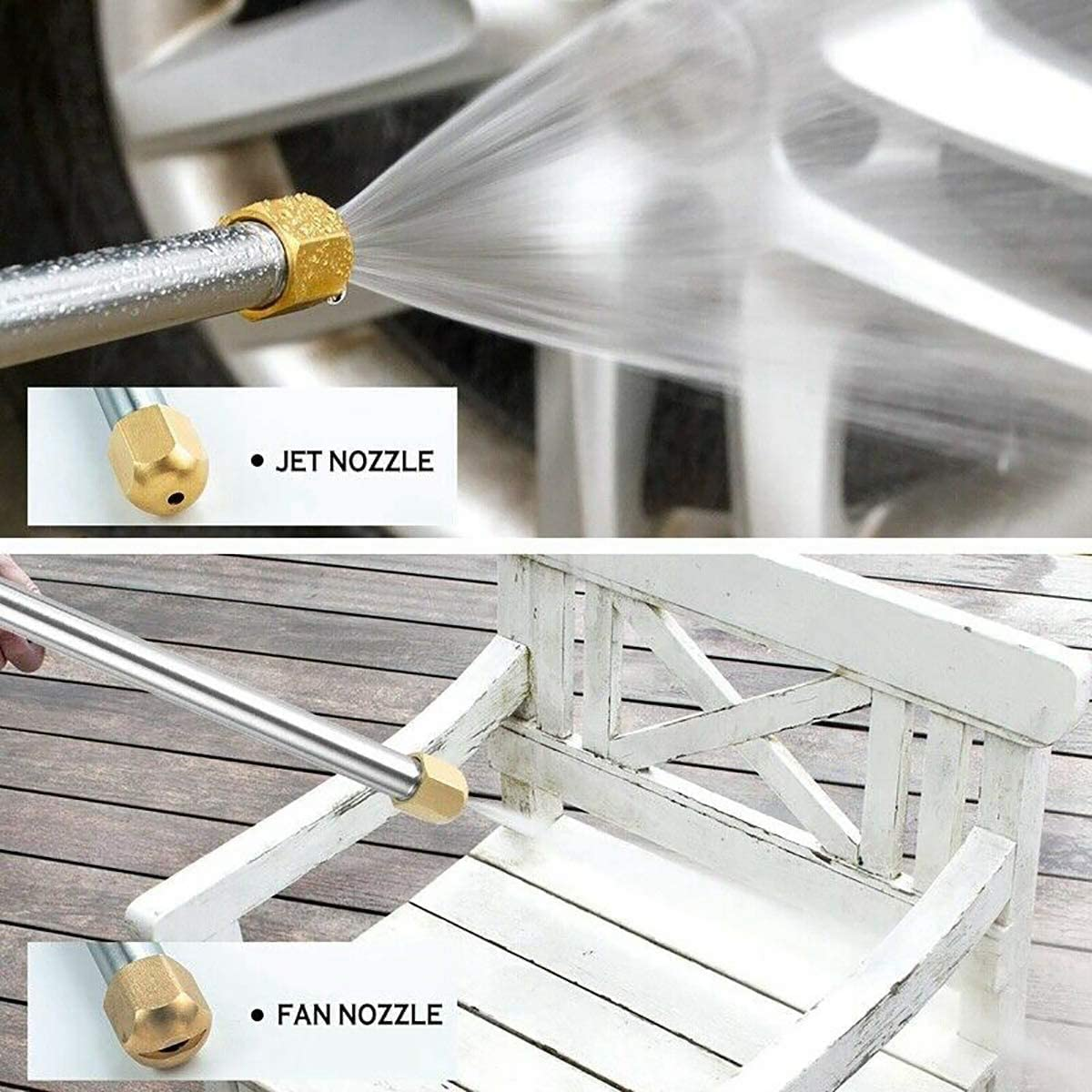 High Pressure Power Washer Wand, Hydro Jet Water Hose Nozzle,Watering Sprayer Cleaning Tool, Wand Lance for Gutter Patio Car Pet Window Glass Blue image number 1