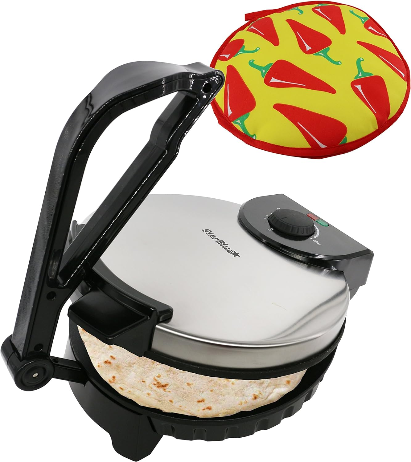 10Inch Roti Maker by Starblue with FREE Roti Warmer - the Automatic Non-Stick Electric Machine to Make Chapati, Tortilla, AC 220-240V 50/60Hz 1200W, UK Plug, AU Adapter Included image number 6