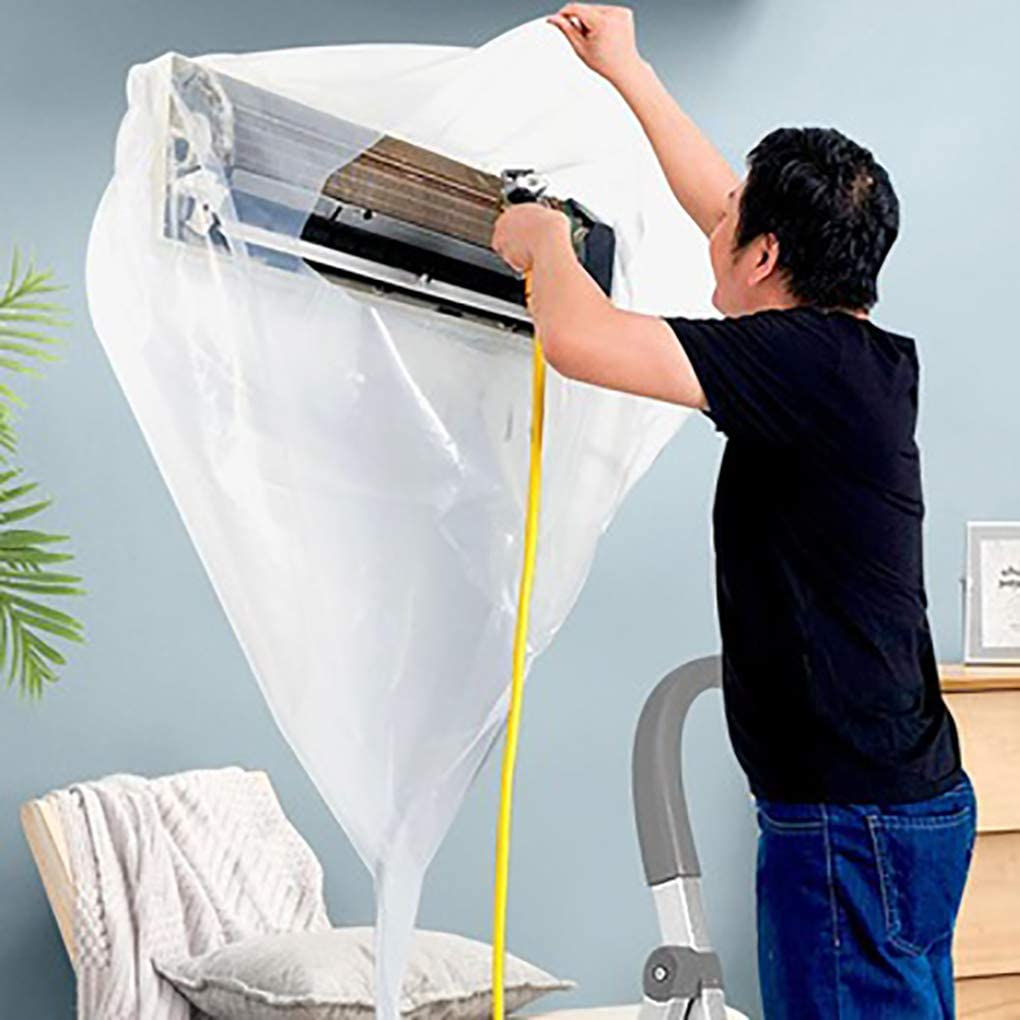 Universal AC Waterproof Cleaning Cover Dust Washing Clean Protector Bib Bag, Wall Mounted Air Conditioner Wash Hood, Adjustable & Fits Any Size of Split Air Conditioning System Cleaning Tool image number 6