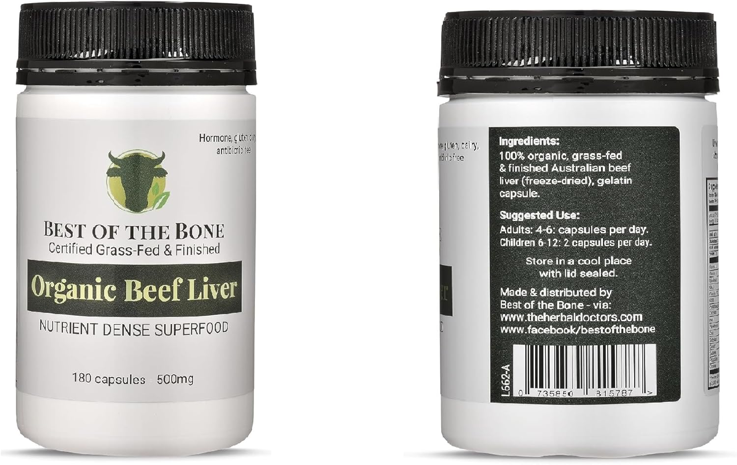 Best of the Bone Beef Liver Capsules 180Pk image number 3