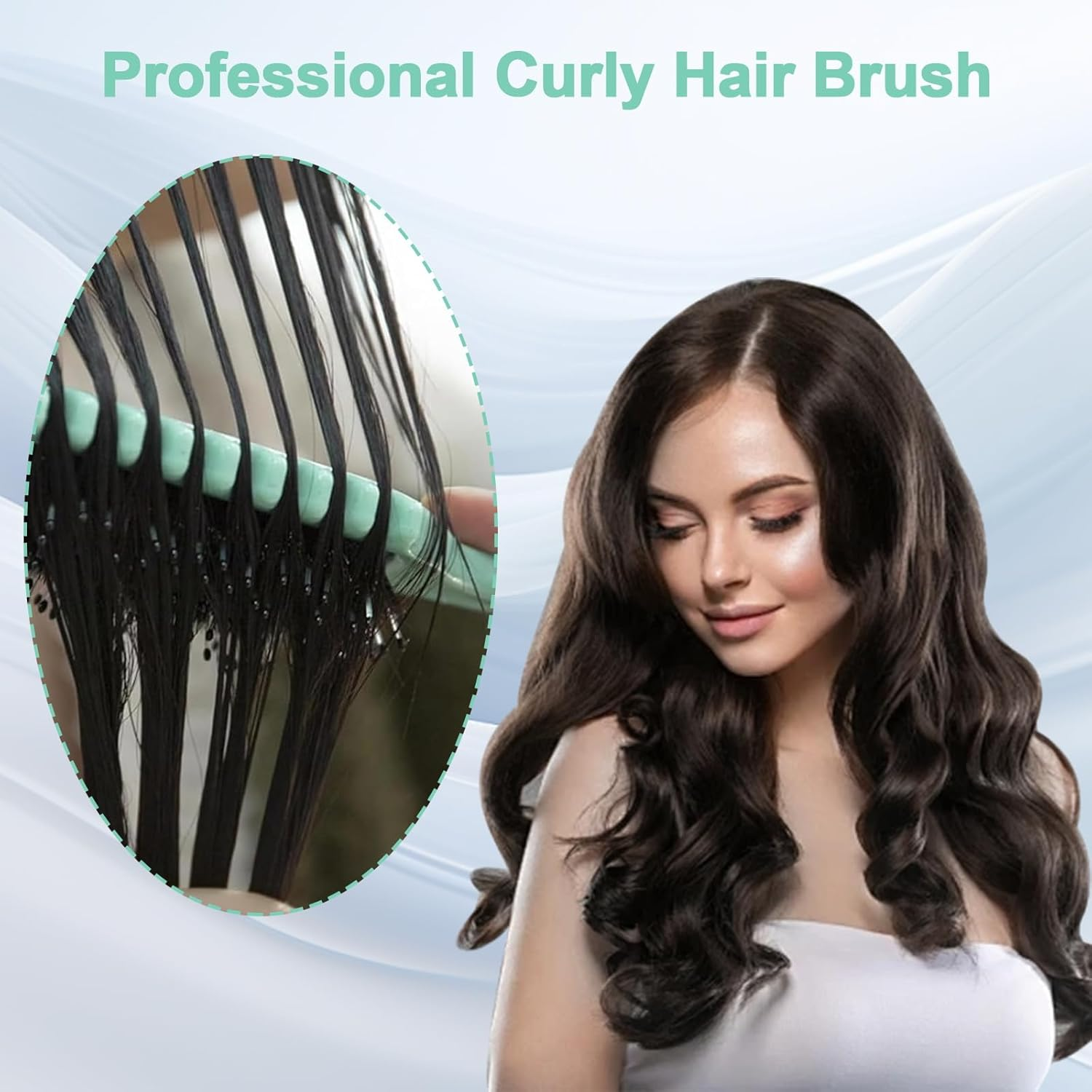 Hair Brush, Curly Hair Brush, Styling Brush with Prongs, Curl Separation and Less Pulling, Boar Bristle Hair Brush, Professional Curl Brush for Women and Men