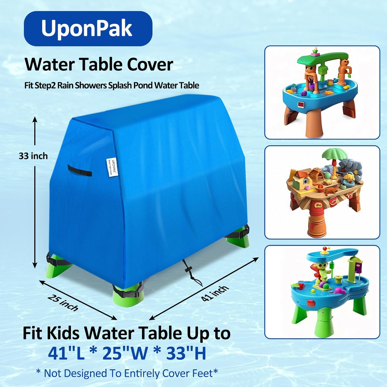 Kids Water Table Cover, Sand Table Toys Covers, Waterproof, Outdoor Kids&lsquo; Play Table Cover, Fit Step2 Rain Showers Splash Pond Water Table, Blue image number 3