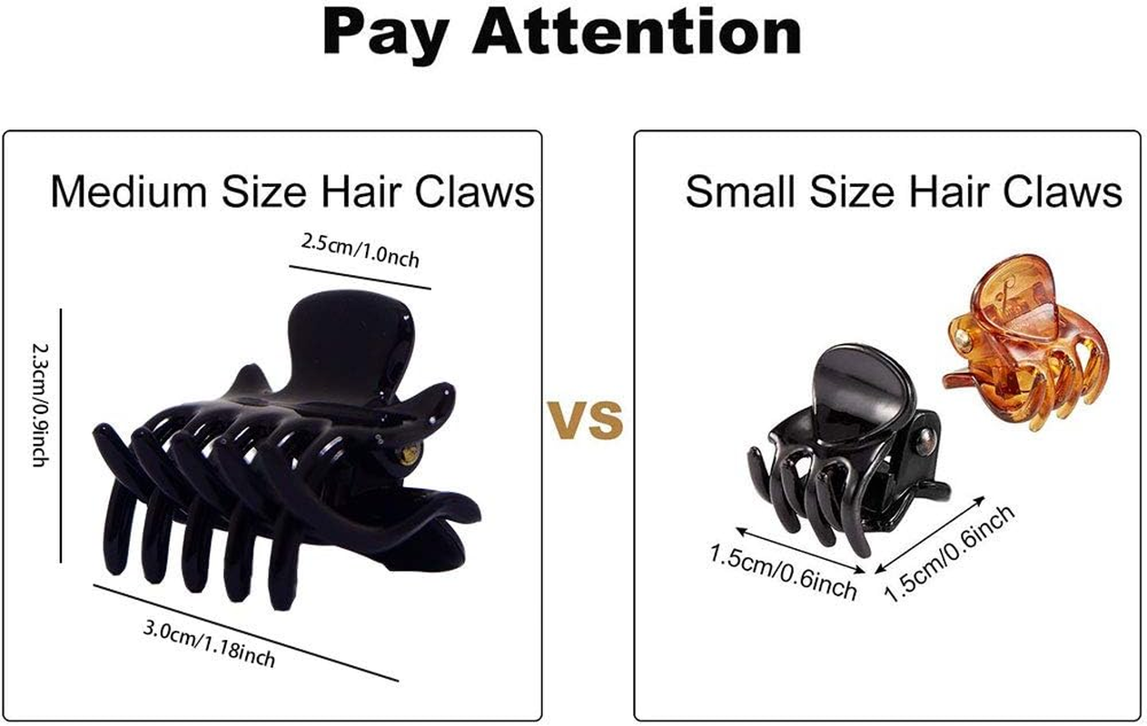 12 PCS Hair Claw Clips Black 1.2 Inches Medium Size Hair Claws Hair Styling Butterfly Hair Clamp for Women Girls - Brown image number 6