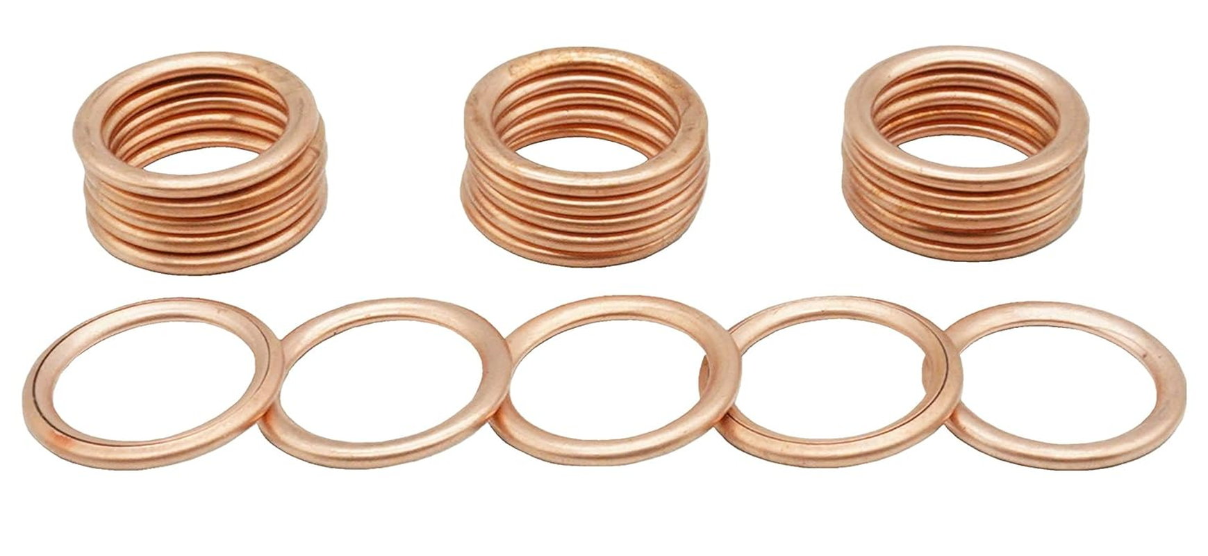 20 PCS Oil Drain Plug Gasket,Copper Crush Washer M16 Replaces 11137546275 Fits Mini Cooper, Cooper S, Paceman, Clubman, Countryman N12 N14 N16 N18 (22X16X2.0Mm) image number 1