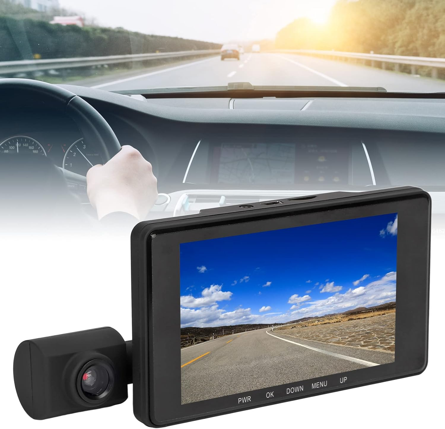 Dual Channel Dash Cam 1080P HD Video Recorder with Intelligent Motion Detection, Recording for Front and Rear, Waterproof Visual Lens (A6) image number 2