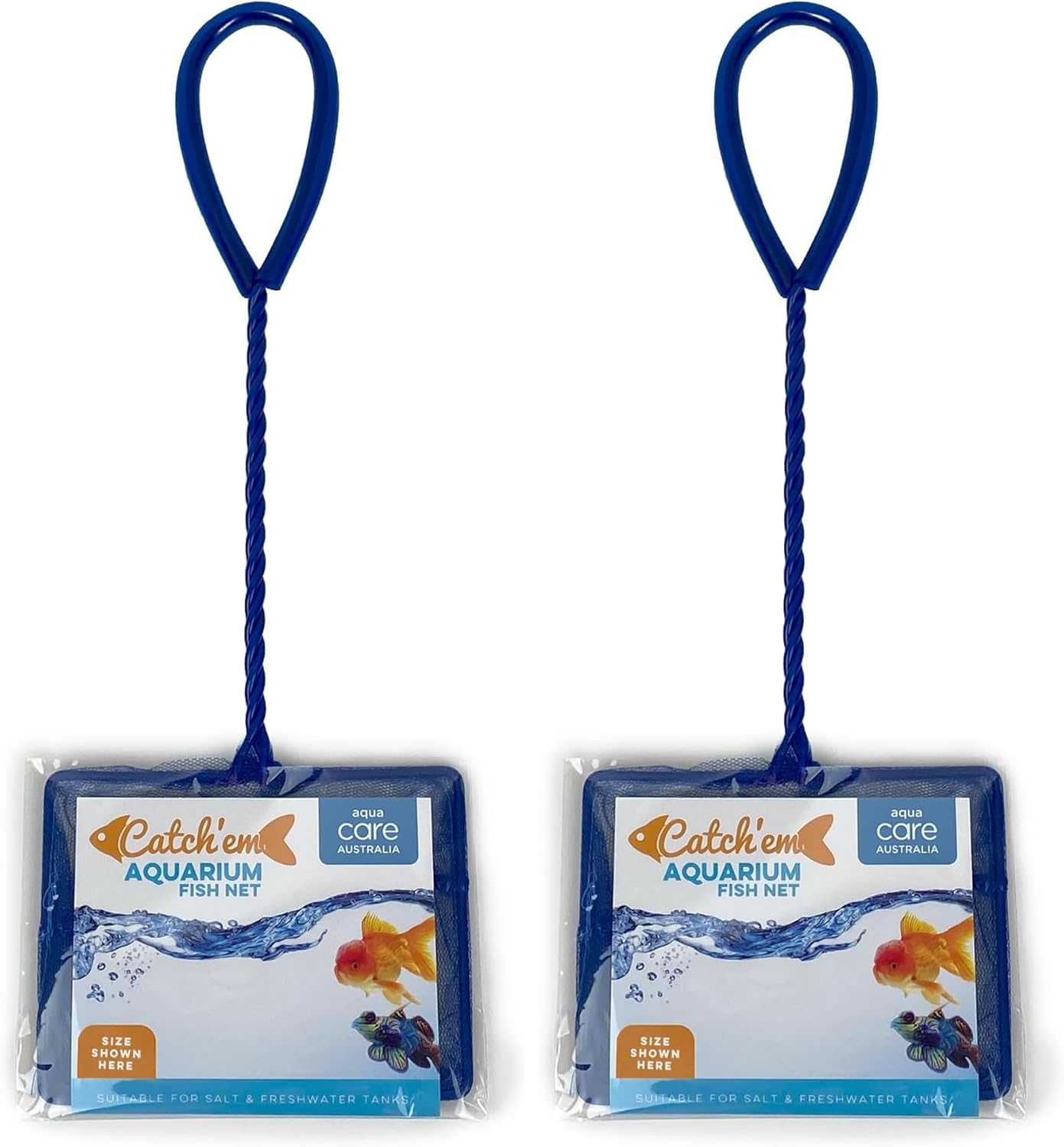 Aqua Care Catch'Em Aquarium Fish Net -Soft Mesh, Strong Grip, Telescopic Handle, Fish Tank, Blue, Suitable for Salt & Freshwater Tanks image number 1