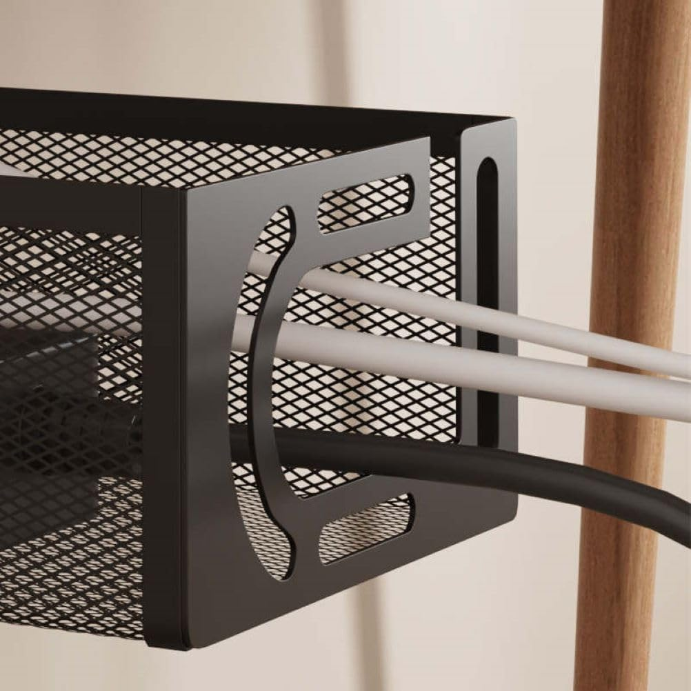 Under Desk Cable Management Tray Black, 15.7" Clamp-On Wire Organiser Box for Sitting or Standing Desk, Office, Home - No Damage, No Drill 40Cm image number 1